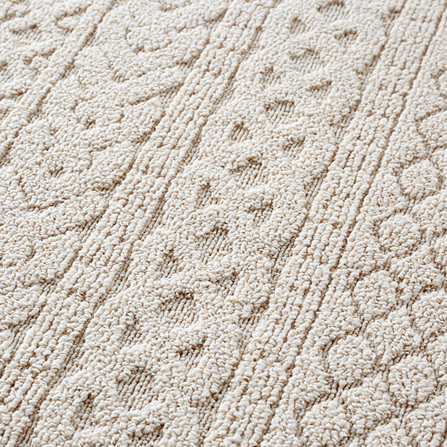 ラグ 洗える 日本製 185×185cm ラグマット カーペット 絨毯 正方形 薄手 リ ブ編み ケーブル編み ニット柄 アイボリー ブラウン カレン