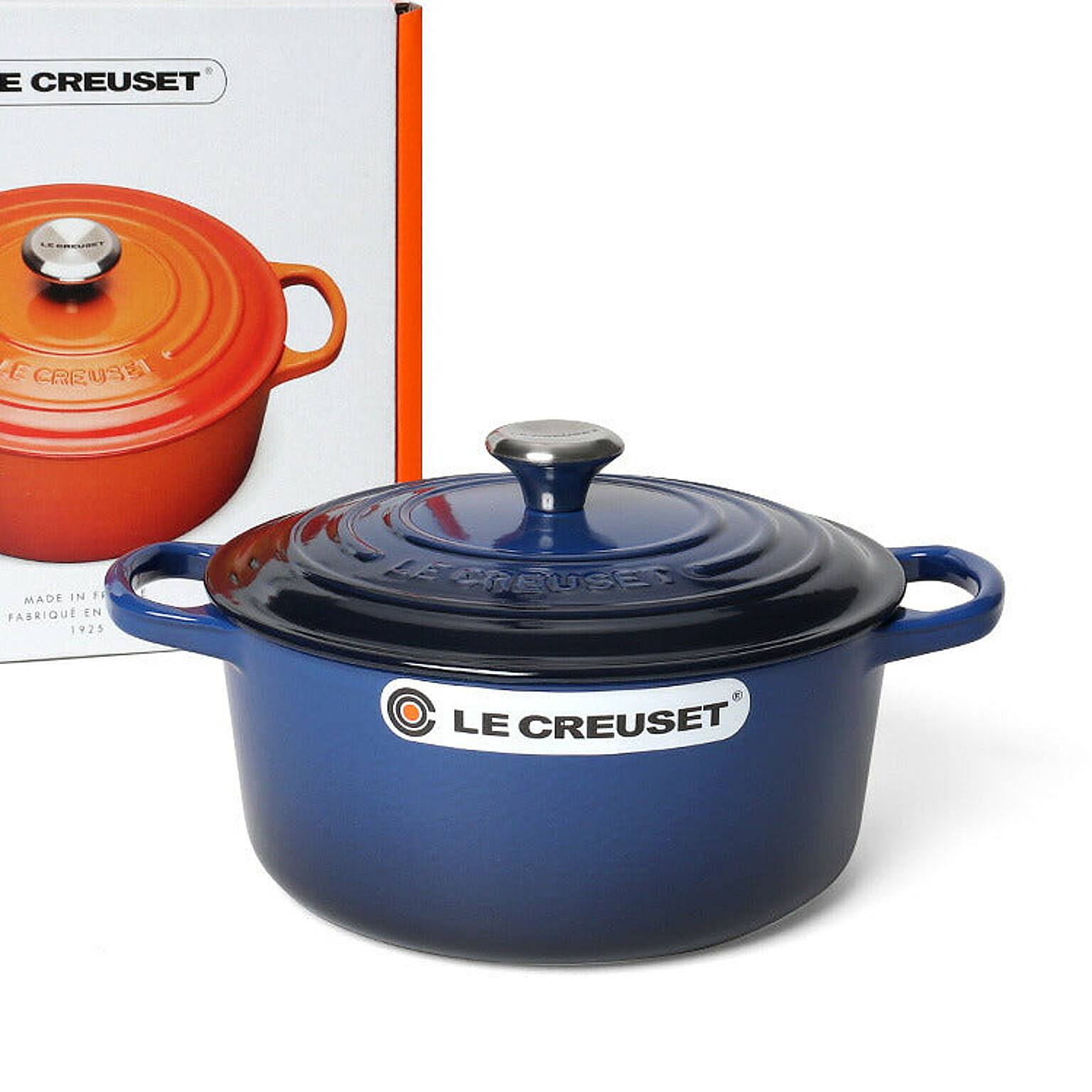 ルクルーゼ(ル・クルーゼ) 両手鍋 ココットロンド 22cm ラピス(つまみシルバー) Le Creuset