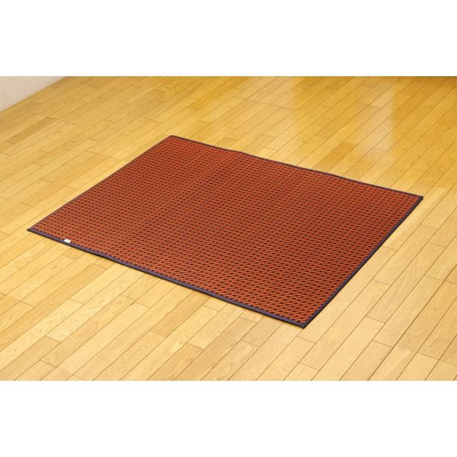 シンプル い草 ラグマット 【レッド 190×250cm】 日本製 抗菌 防臭 調湿 消臭 防滑加工付き 〔リビング〕【代引不可】