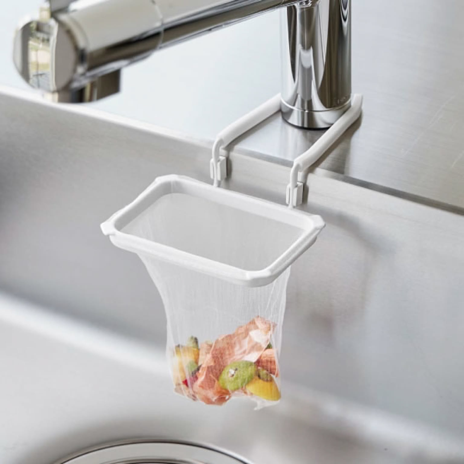  山崎実業 蛇口にかける水切りネットホルダー タワー tower 