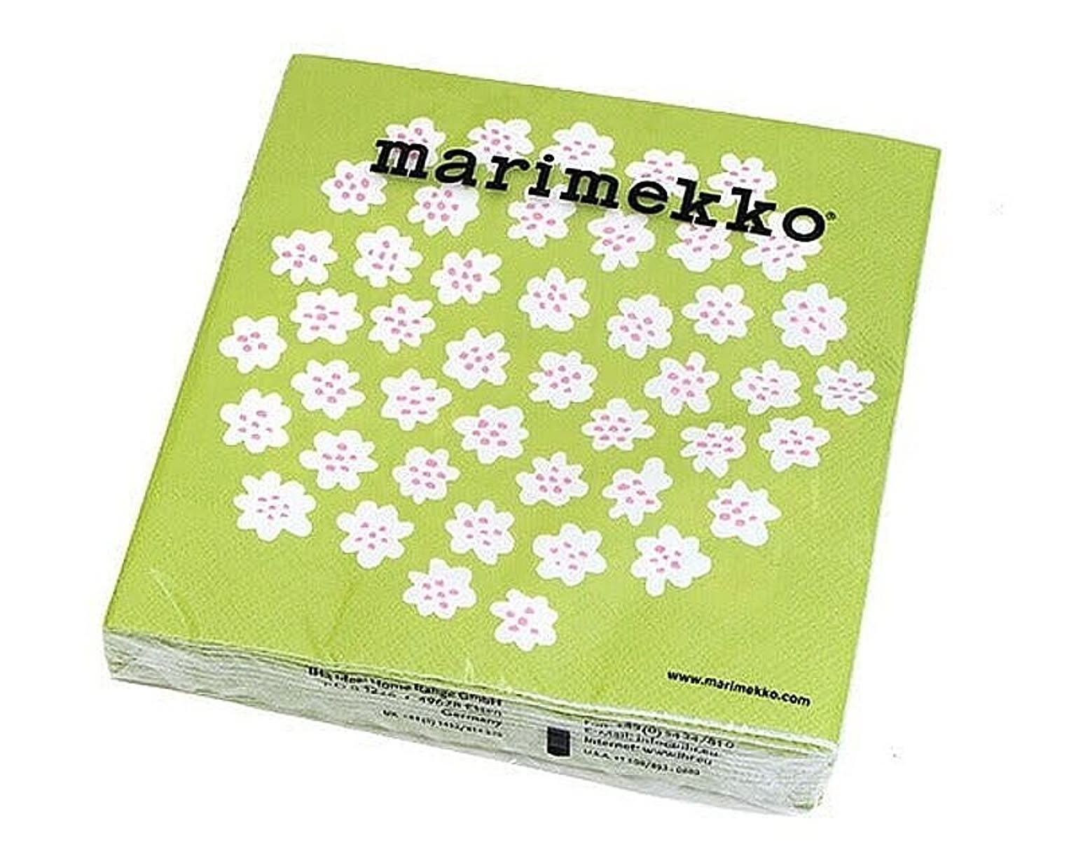 マリメッコ ペーパーナプキン プケッティ ライトグリーン 33x33cm 20枚入り 575729 marimekko PUKETTI