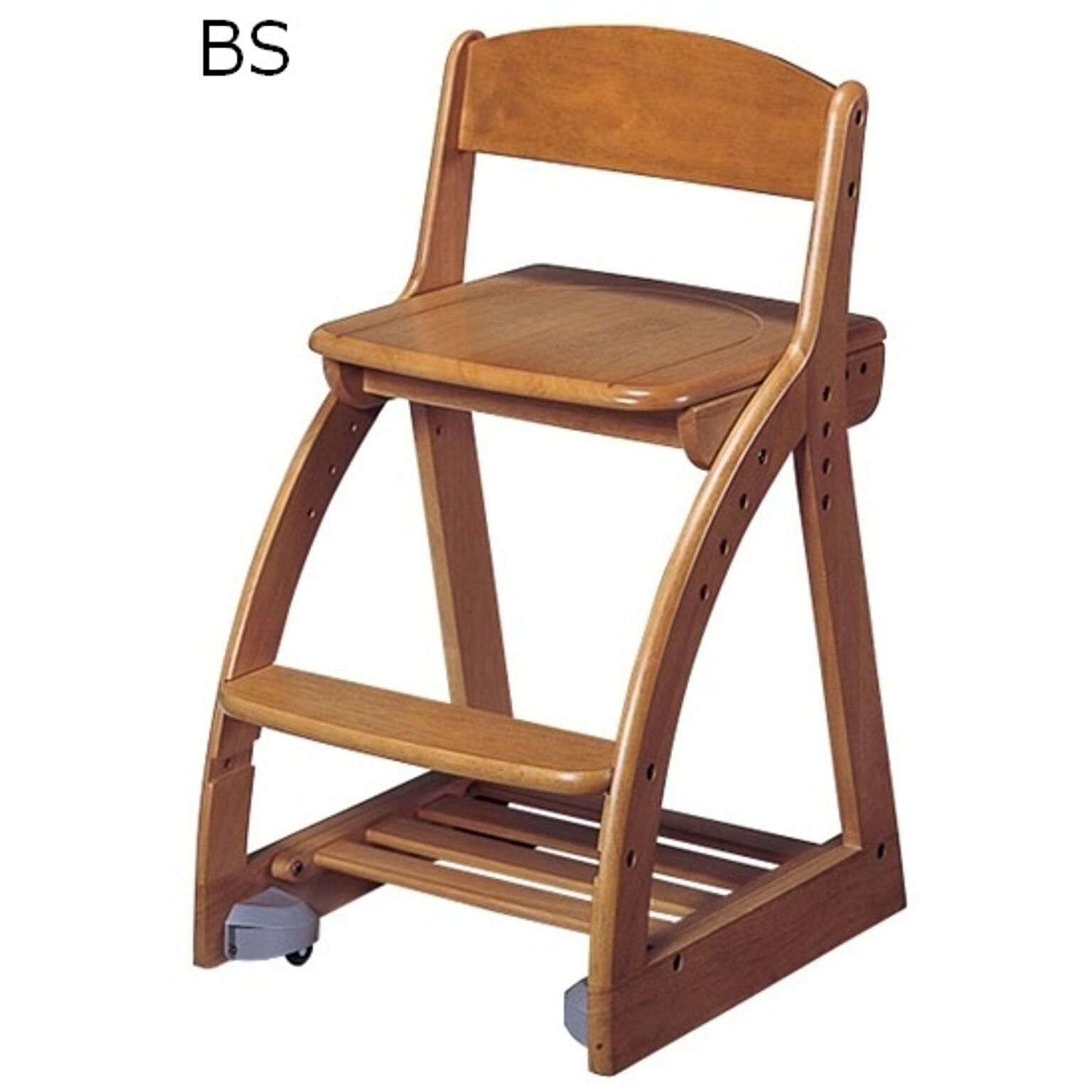 4ステップチェア 板座 幅41.3 奥行49.5 高さ74.5 カラー5色 組立式 座面高さ調節 キャスター付 ラバーウッド材 デスクチェア 木製 椅子 学習イス KOIZUMI コイズミ 