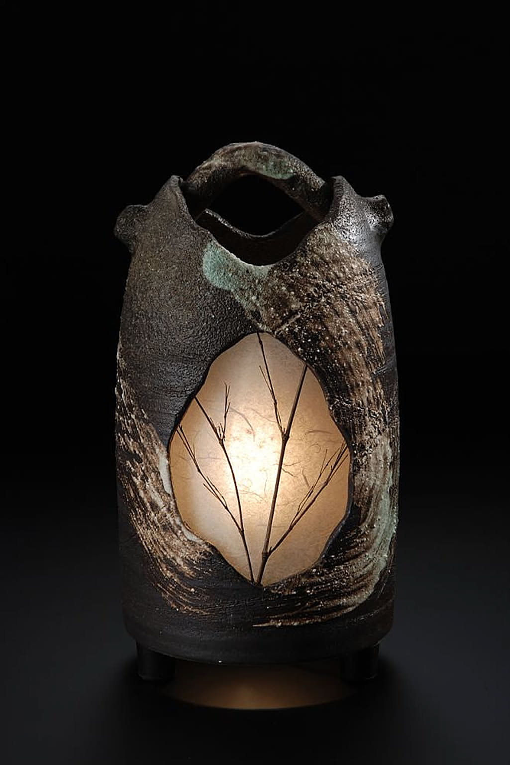 信楽焼 刷毛目手桶あかり（屋外用）