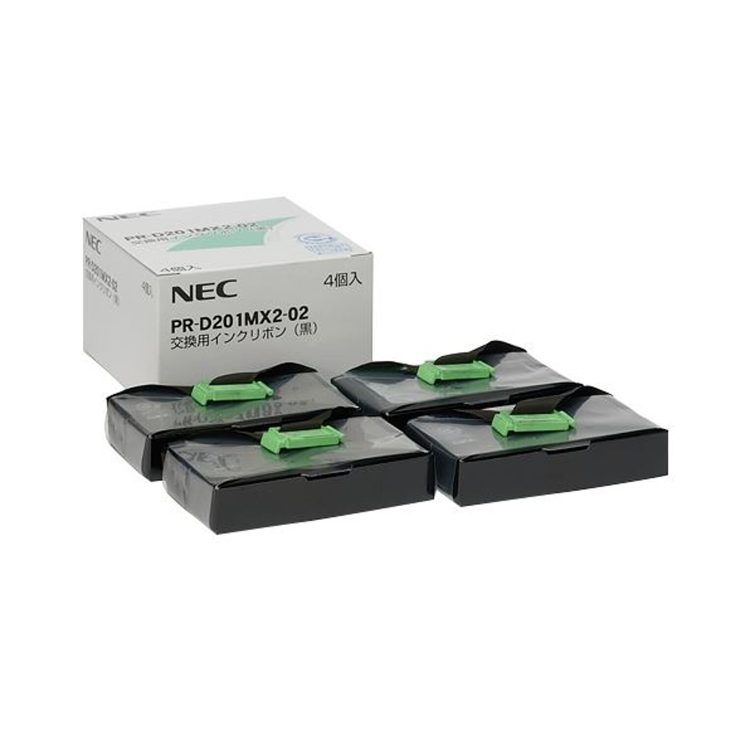 (まとめ）NEC 交換用インクリボン 黒 PR-D201MX2-02 1箱(4本)【×3セット】