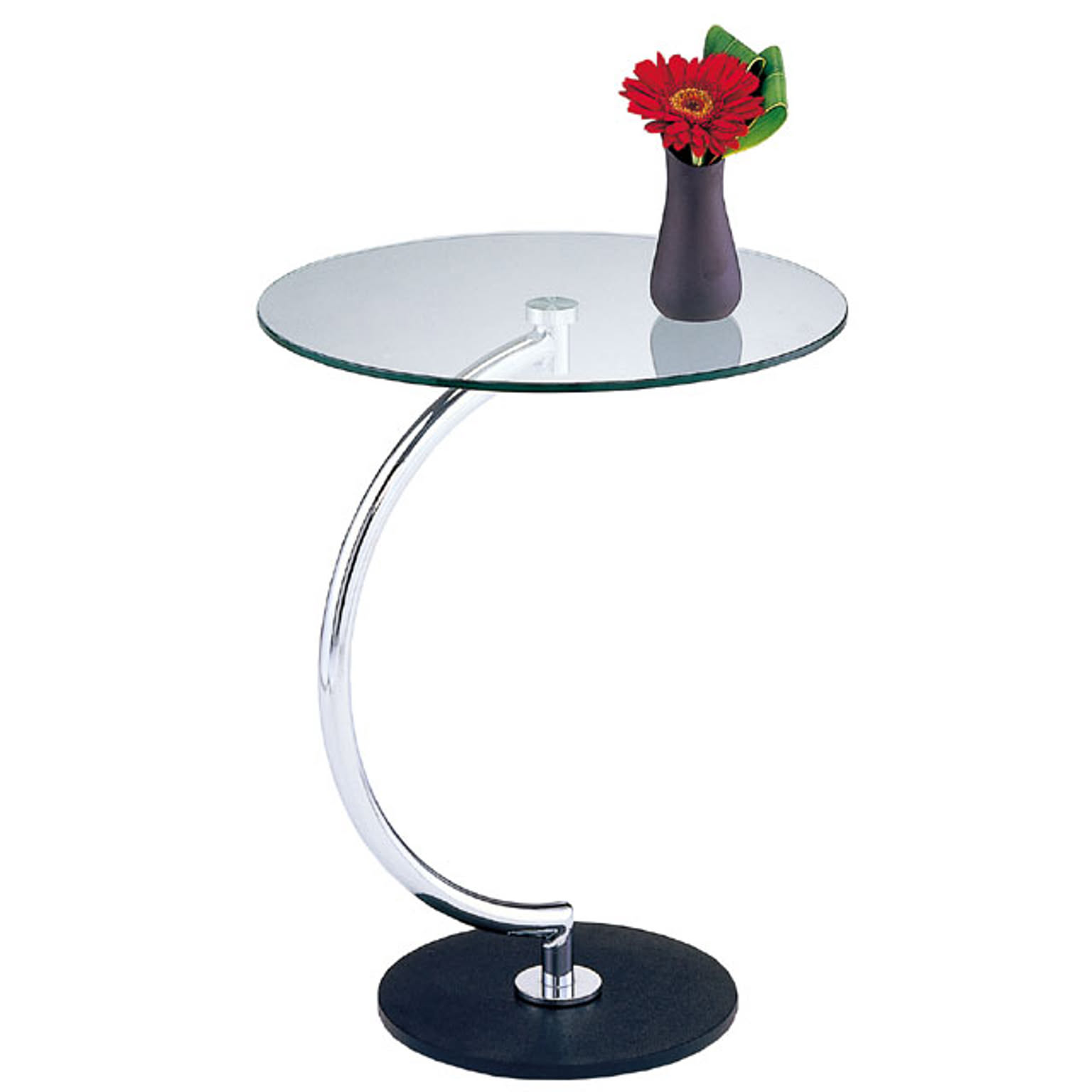 サイドテーブル ガラス 丸テーブル カフェテーブル コンパクト おしゃれ Brass side Table LLT-8514