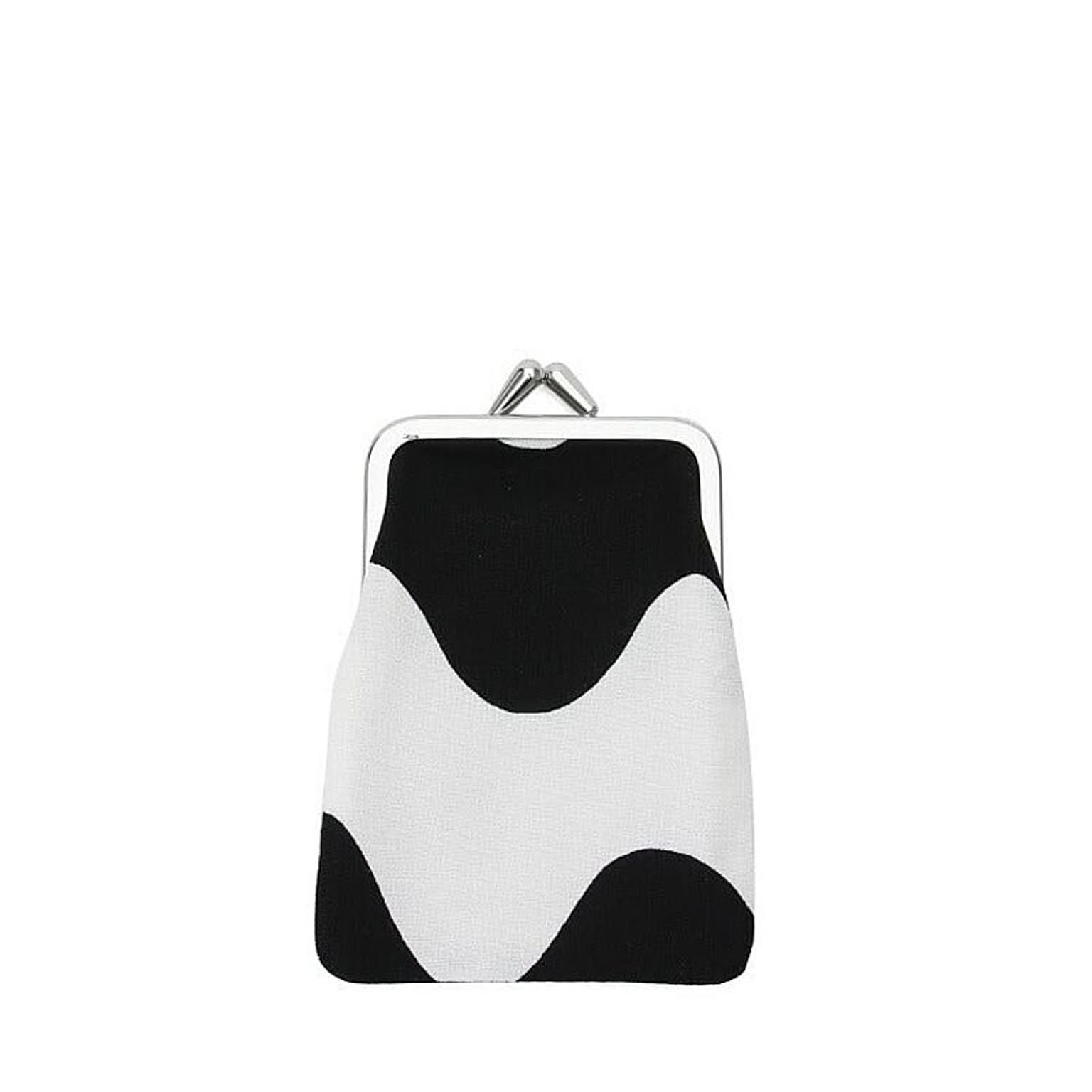 マリメッコ ピックロッキ がま口ポーチ(パース) コルッティ クッカロ ホワイト/ブラック marimekko PIKKU LOKKI KORTTI KUKKARO