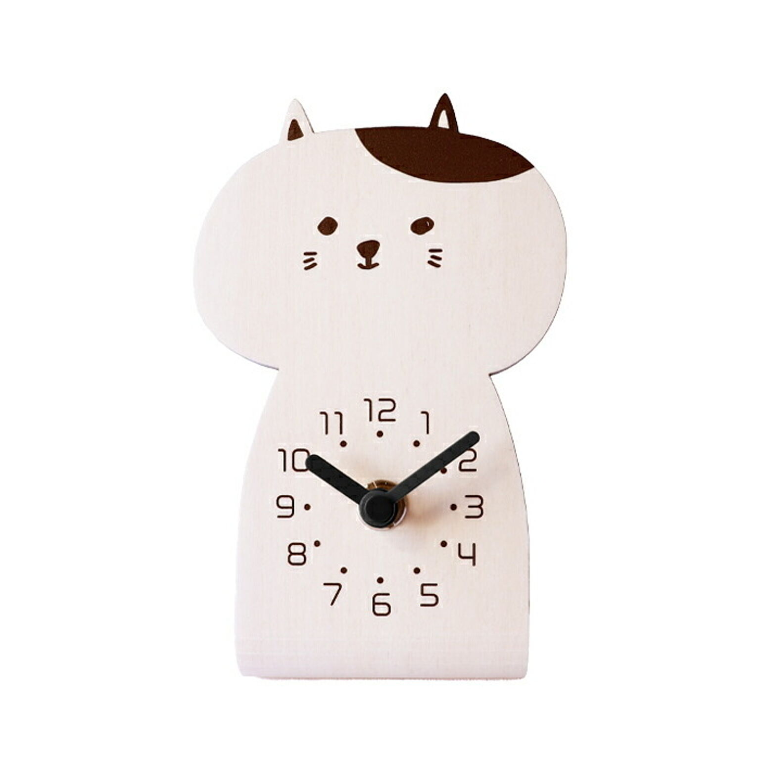 時計 置き時計 北欧 日本製 シンプル ネコ ねこ 猫 動物 chara cats CAT 木製 スタンドクロック ヤマト工芸