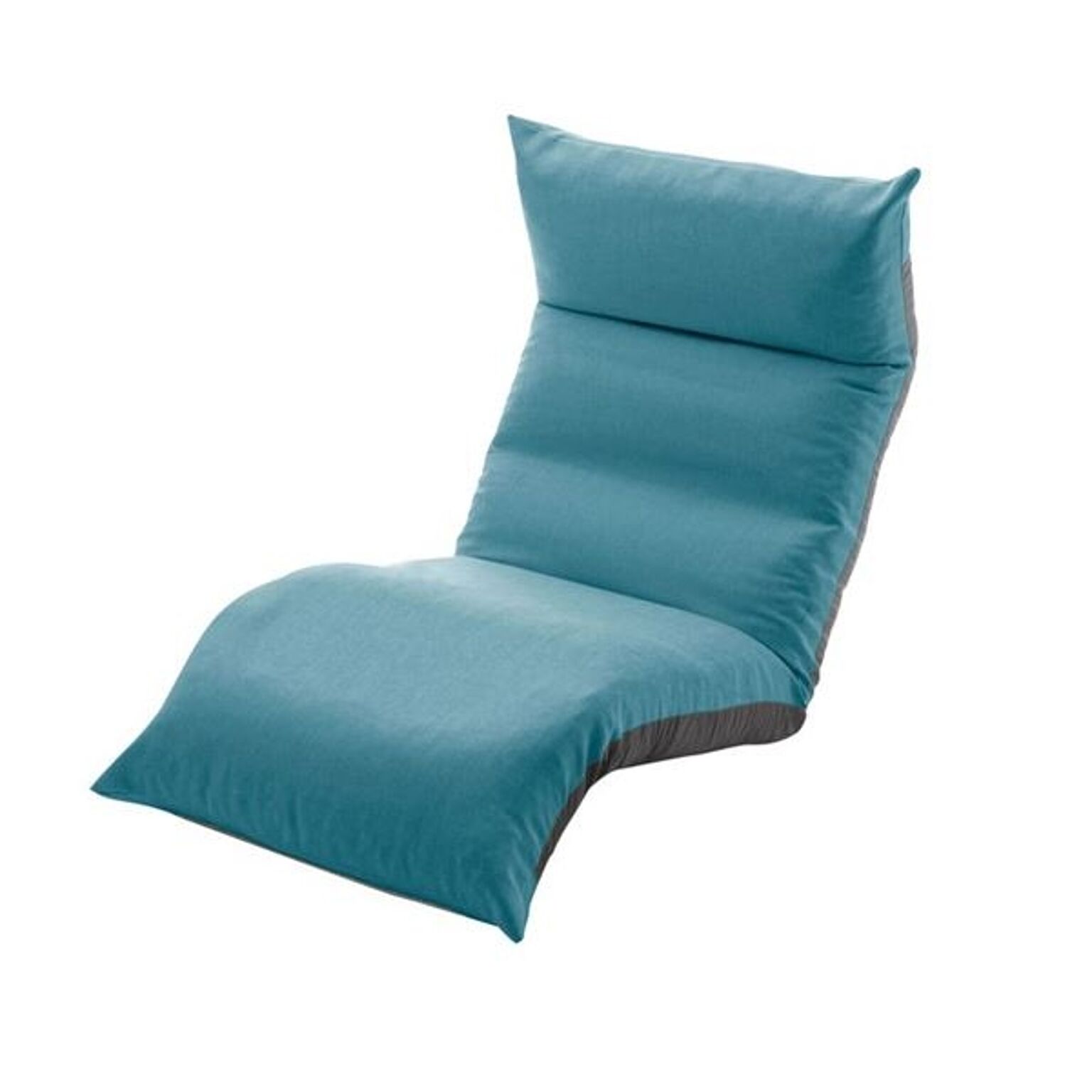 リクライニング フロアチェア/座椅子 【ターコイズブルー】 幅54cm 日本製 折りたたみ収納可 スチールパイプ ウレタン【代引不可】