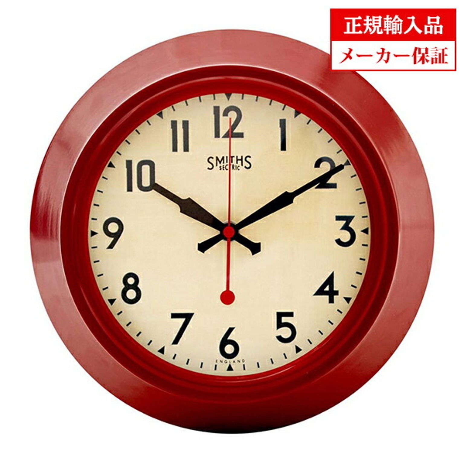 【正規輸入品】 イギリス ロジャーラッセル 掛け時計 ROGER LASCELLES レトロ スミスデザイン RED レッド (LON/SM/RED)