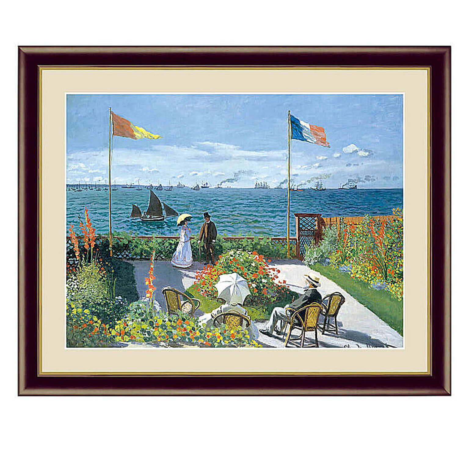 Claude Monet（クロード・モネ） サン・タドレスのテラス アートポスター（フレーム付き） m10780