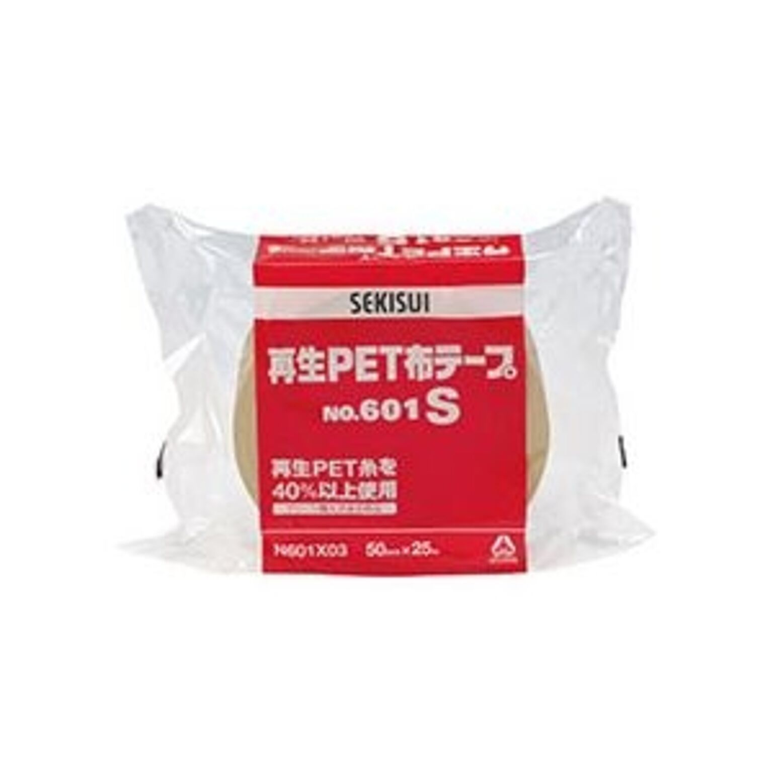 (まとめ) 積水化学 再生PET布テープ No.601S 50mm×25m N601X03 1巻 〔×30セット〕 |b04 - 1