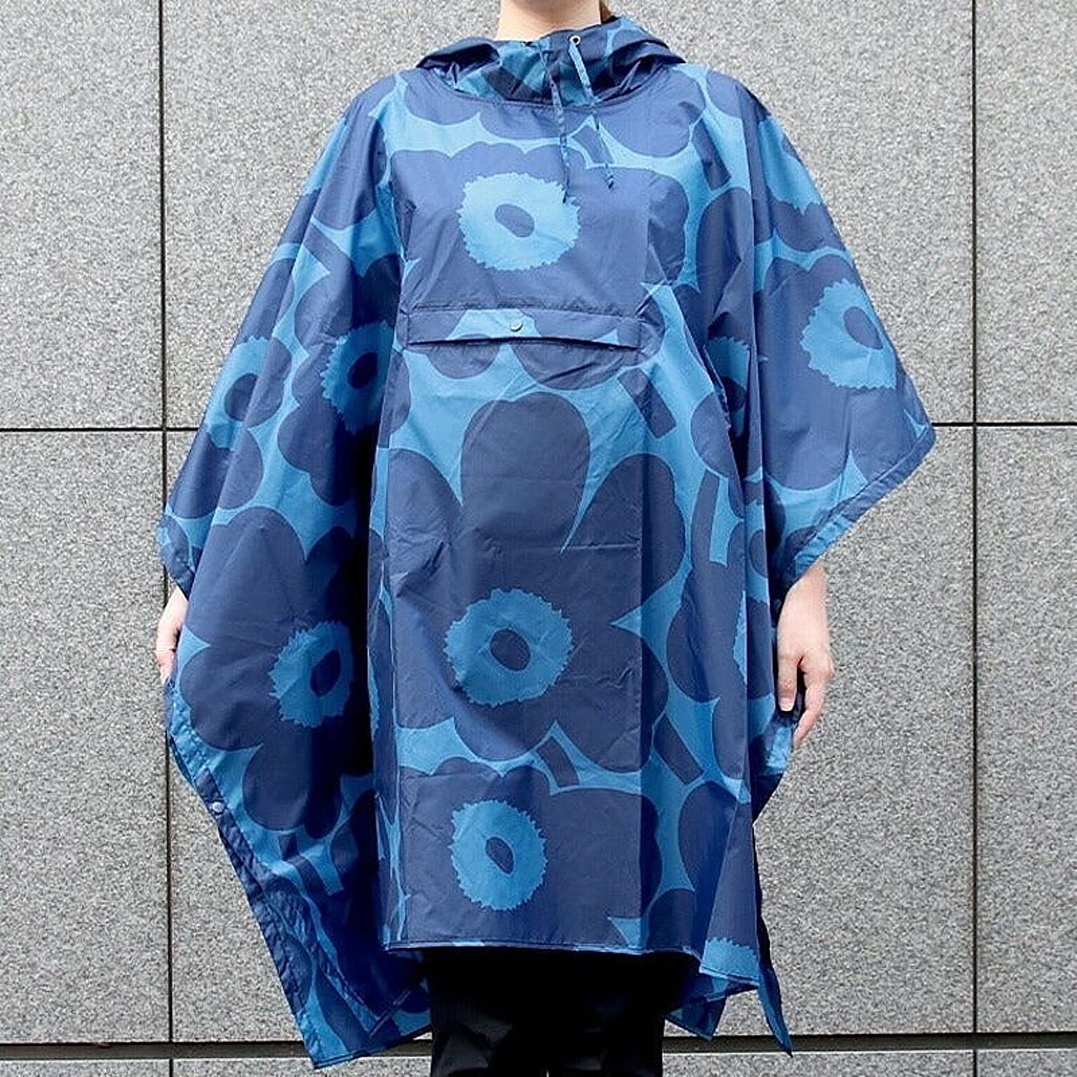 マリメッコ レイン ポンチョ MARIMEKKO レインコート ウニッコ ブルー