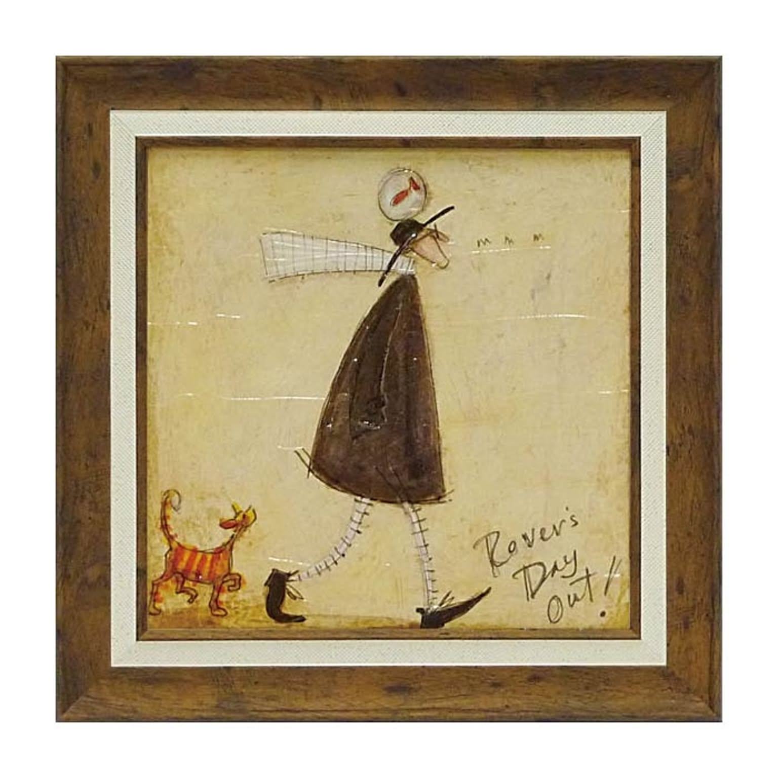 サムトフト さまよい人の休日 Gel加工 絵画 インテリア 額入り 犬 猫 散歩