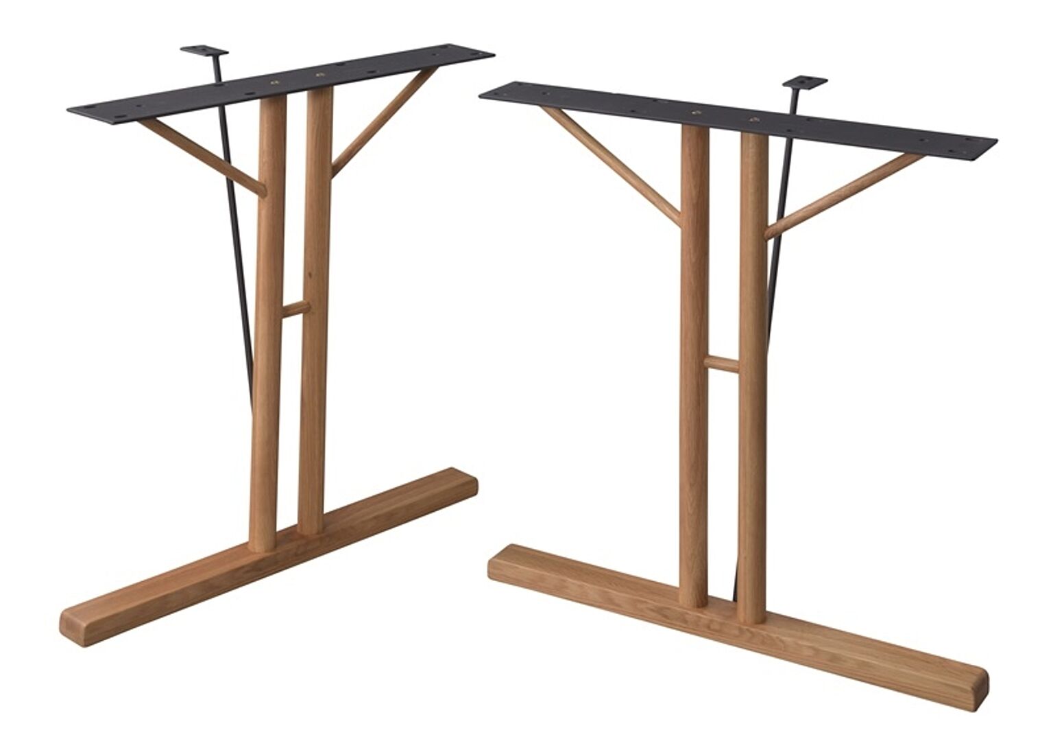 ダイニングテーブル 脚(2脚組) W66×D31.5×H68 ナチュラル 脚 テーブル ダイニングテーブル パーツ 組み合わせ 脚のみ 木製脚 天然木 T型 スチール 高さ68cm ナチュラル 