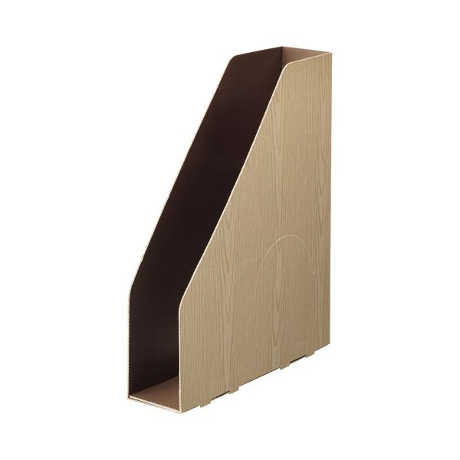 （まとめ）TANOSEEボックスファイル(WOODY) A4スリムタテ 背幅65mm ブラウン 1セット(15冊:3冊×5パック) 〔×3セット〕