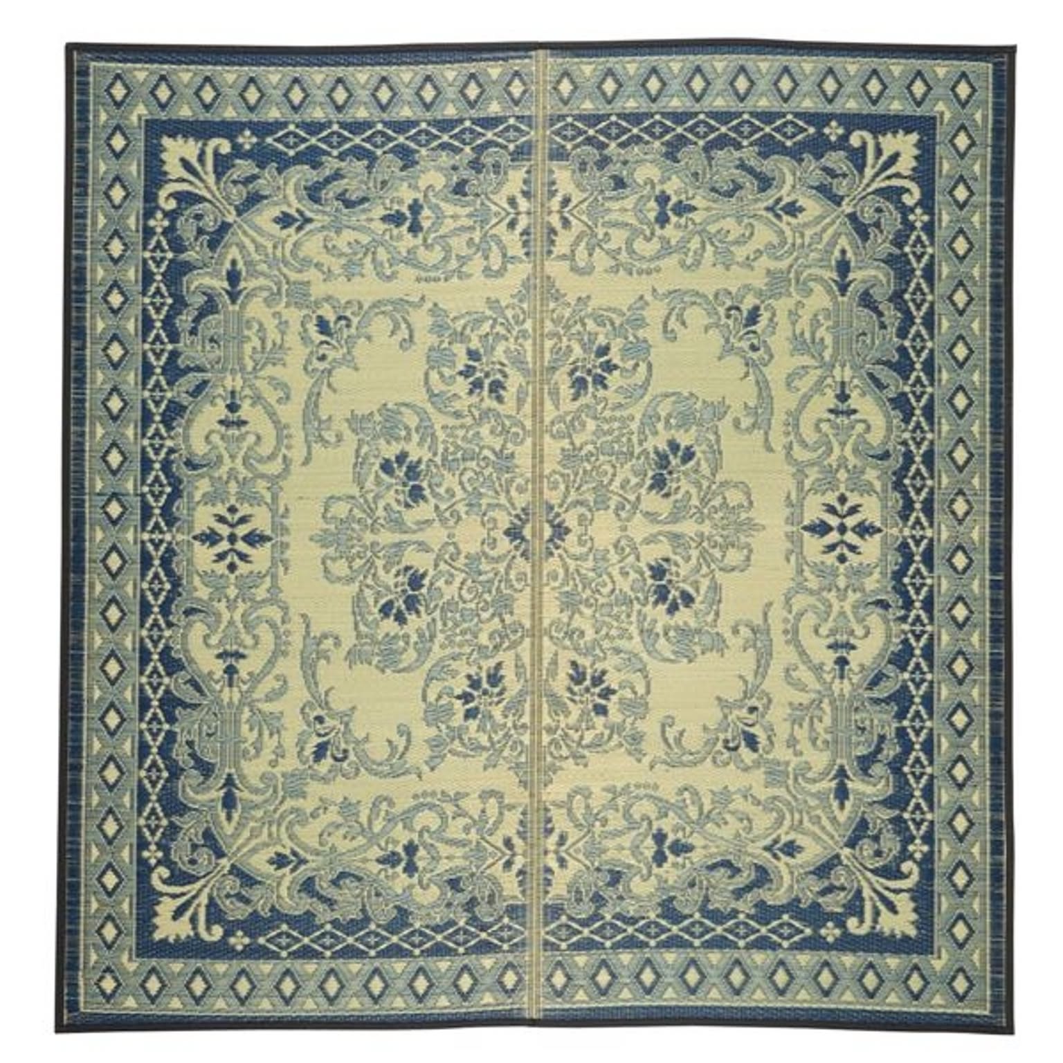 い草 ラグマット/絨毯 【約176×230cm ブルー】 表面：イ草100％ 裏貼り 防キズ 湿度調整機能 『カノン』 〔リビング〕【代引不可】