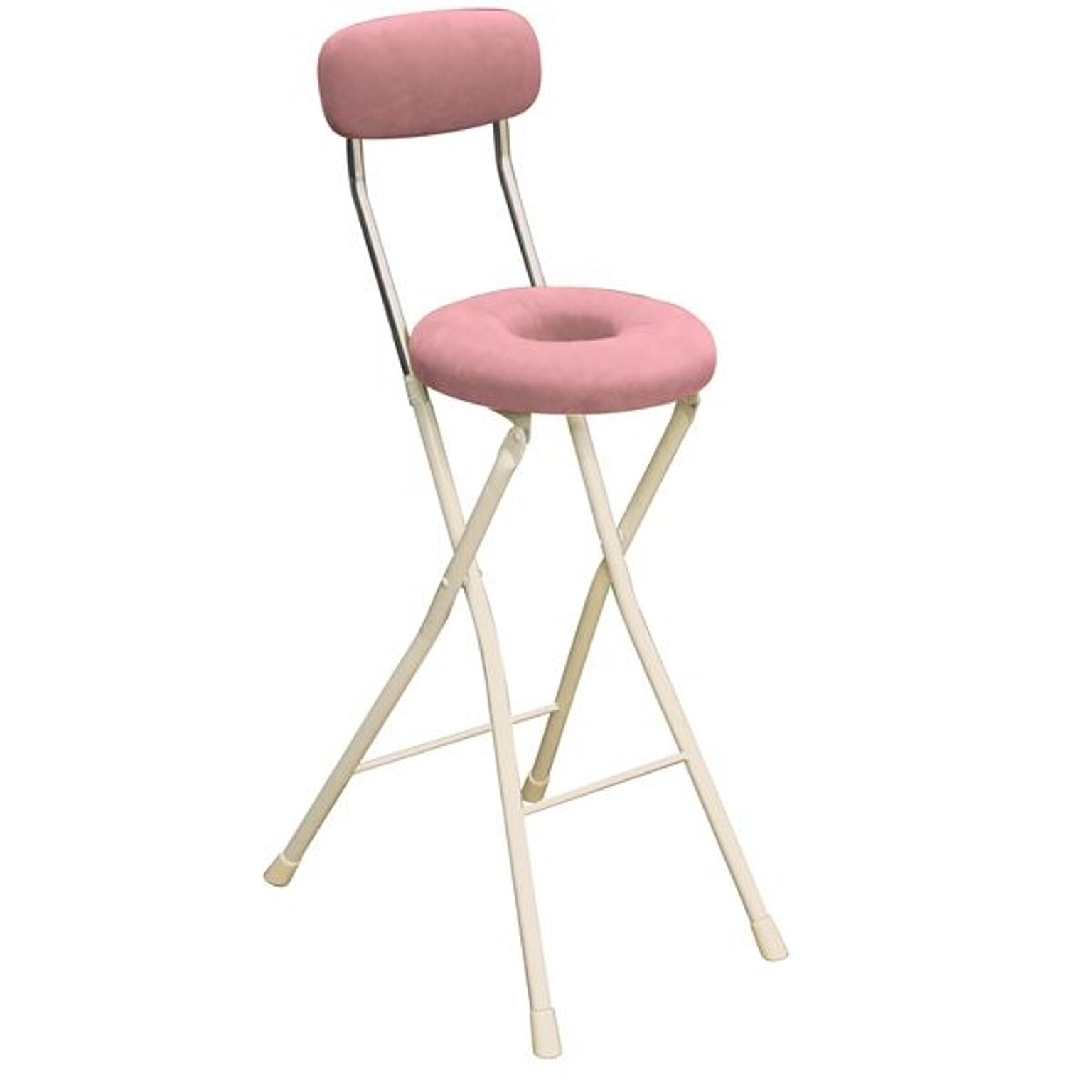 折りたたみ椅子 〔同色4脚セット ハイタイプ アイボリー×ミルキーホワイト〕 幅36cm 日本製 