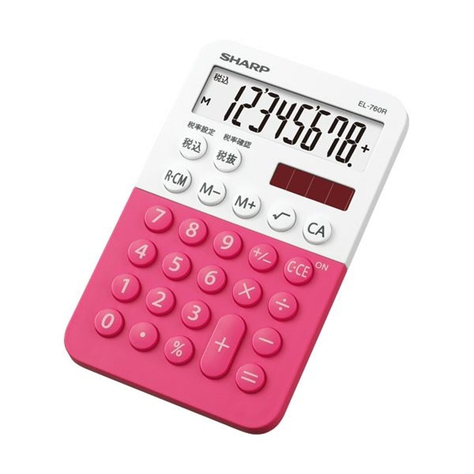 (まとめ) シャープ カラー・デザイン電卓 8桁ミニミニナイスサイズ ピンク系 EL-760R-PX 1台 【×10セット】