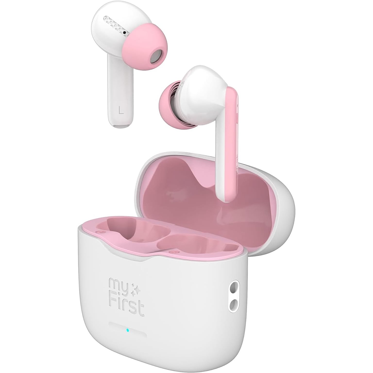 myFirst Carebuds マイファーストケアバッズ 子供用インナーイヤー型イヤホン 音量制限/自動外部音取込モード/タッチ操作/安全バッテリー/クリアな音声/落下防止ハンドストラップ