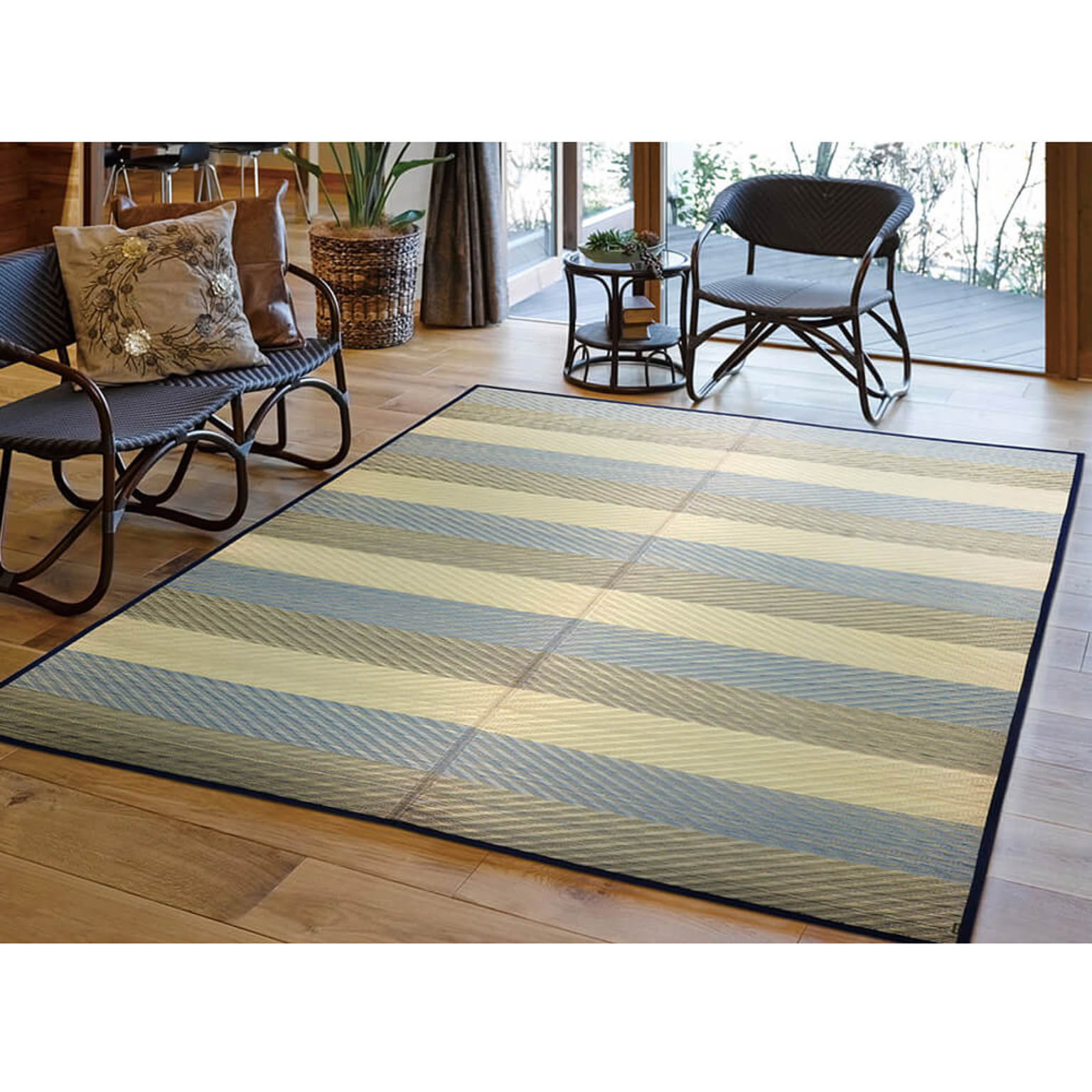 Reve（レーヴ） 国産い草ラグ 191cm×191cm 裏面い草タイプ m12084