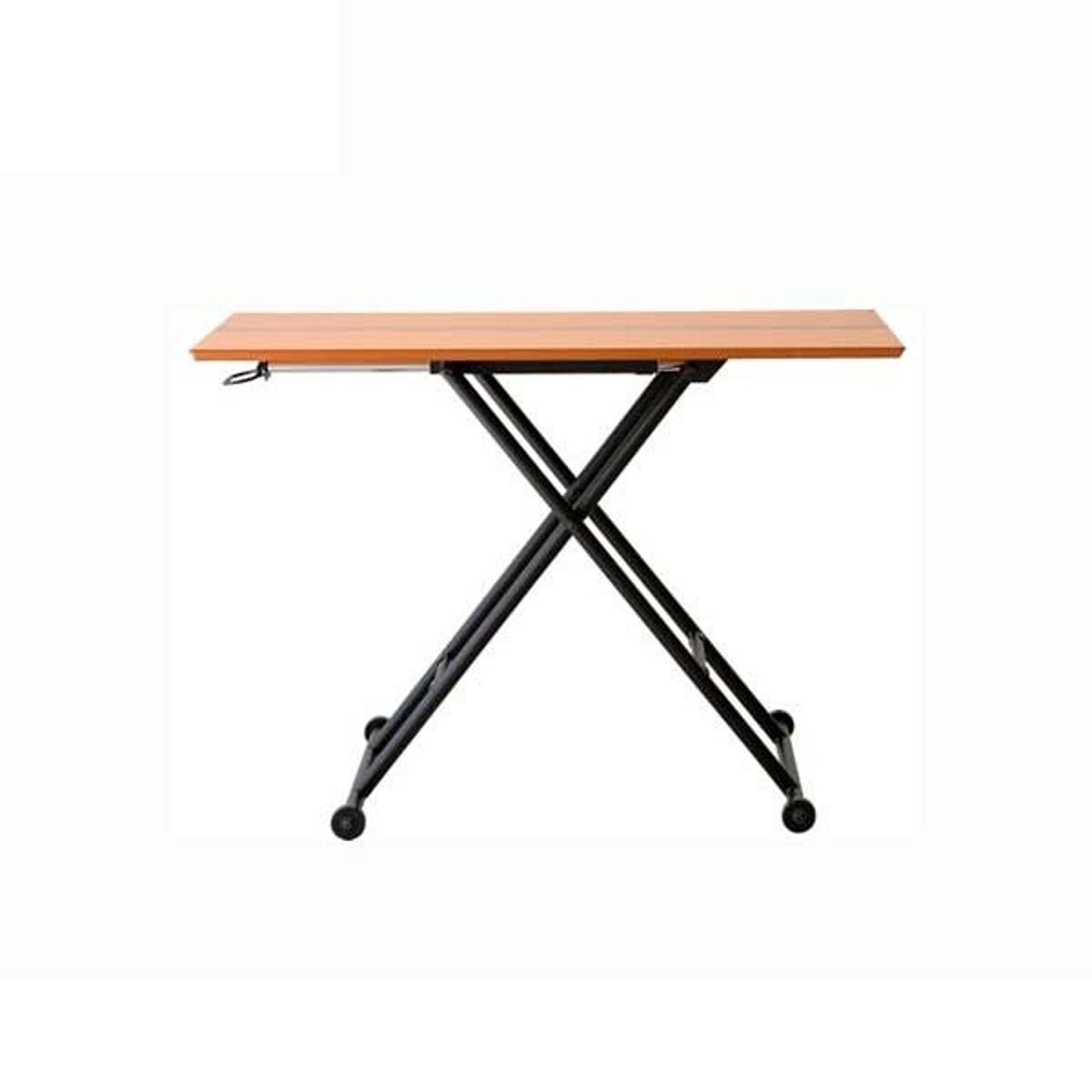 昇降テーブル ナチュラル色 幅113 高さ11-70 長方形テーブル 天然木 オーク 無段階高さ調節 スチール 高さ可変テーブル ナチュラル ロジカ RLT4516 北欧テイスト