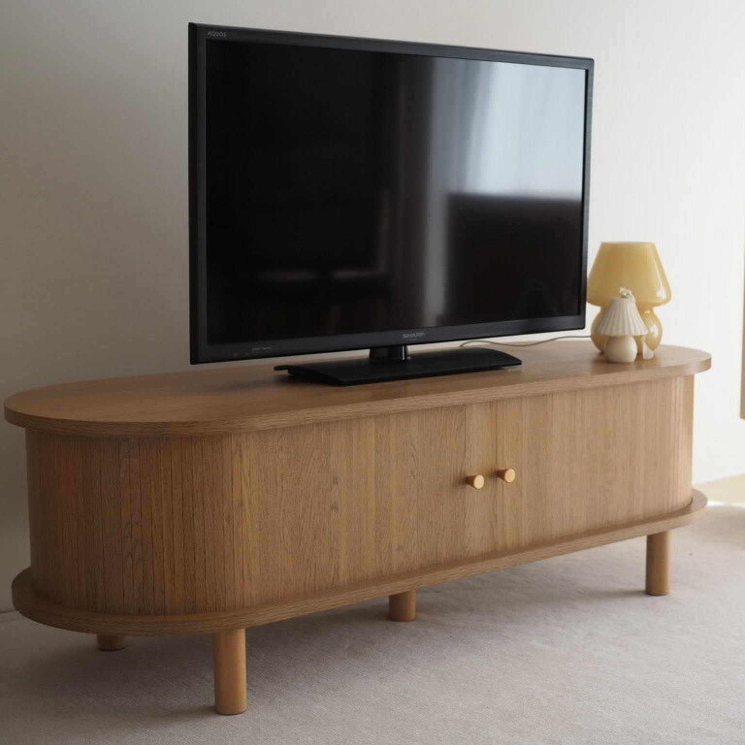 POPROOM 蛇腹ウッドテレビボード R1598 テレビ台　韓国 蛇腹ウッドテレビボード R1598 収納 生活雑貨 リビングテーブル
