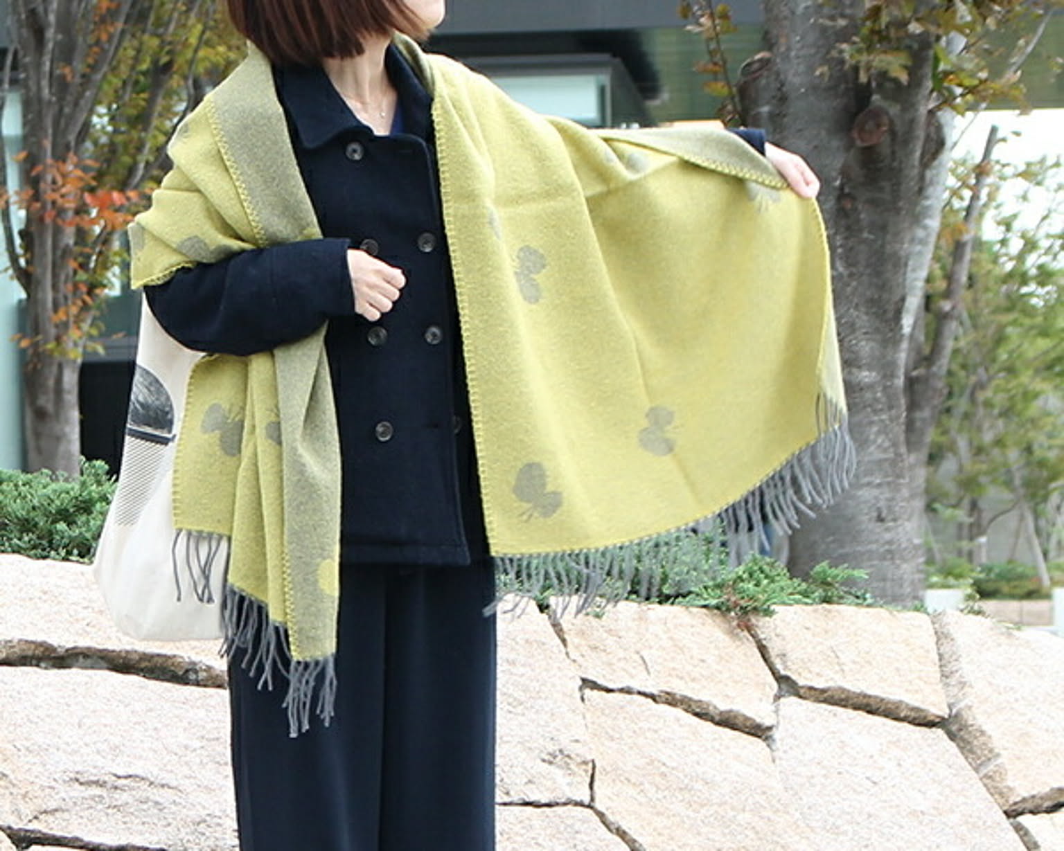 クリッパン　ミナペルホネン ショール　イエロー クリッパン ミナペルホネン ショール イエロー ストール イエロー