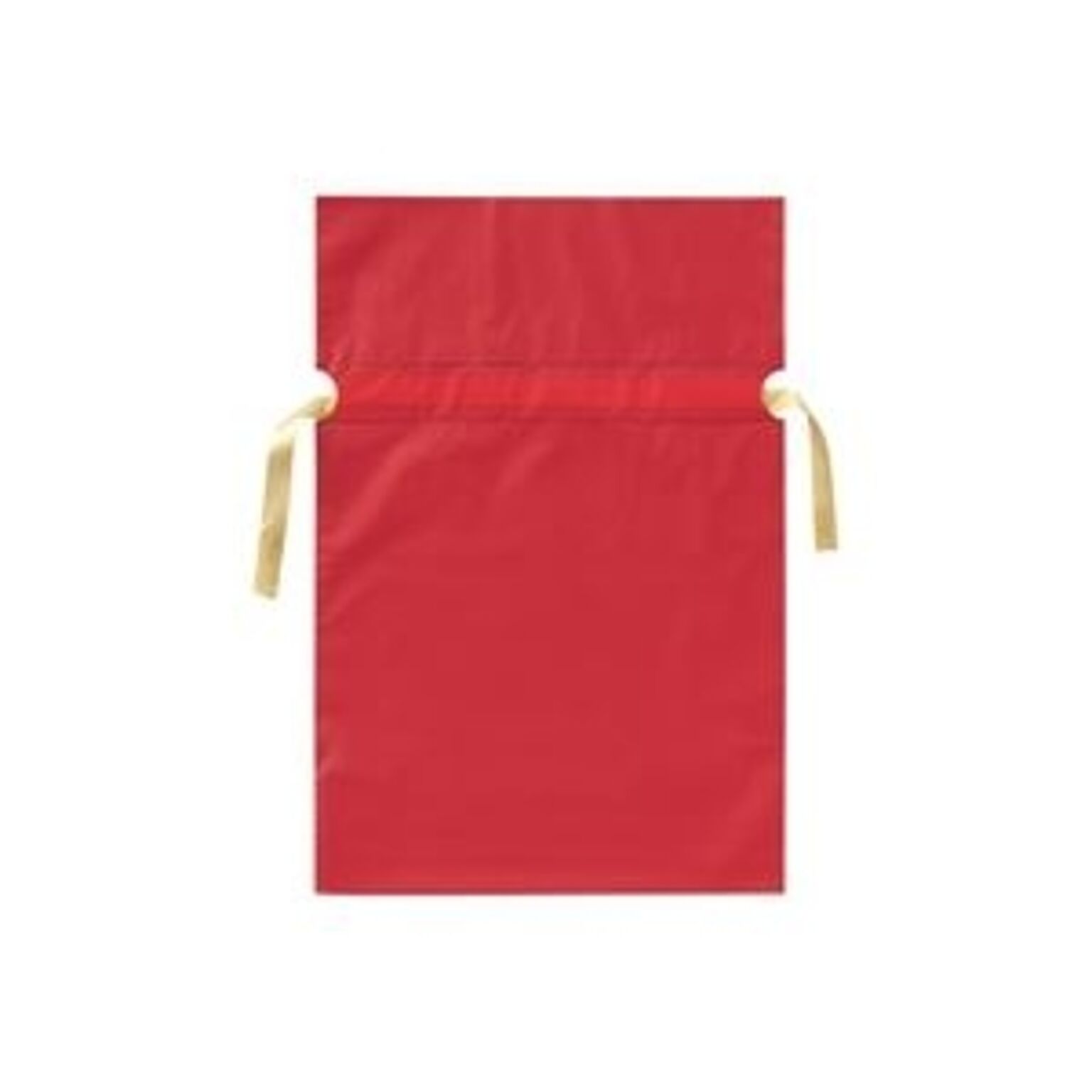 （まとめ）カクケイ 梨地リボン付き巾着袋 赤 M 20枚FK2403【×3セット】