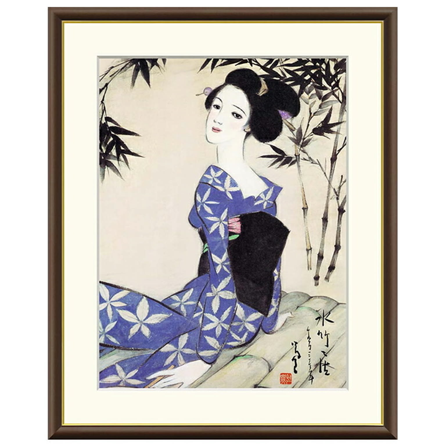 額絵 水竹居 竹久夢二 61x49.5cm 三幸 - 通販 | 家具とインテリアの