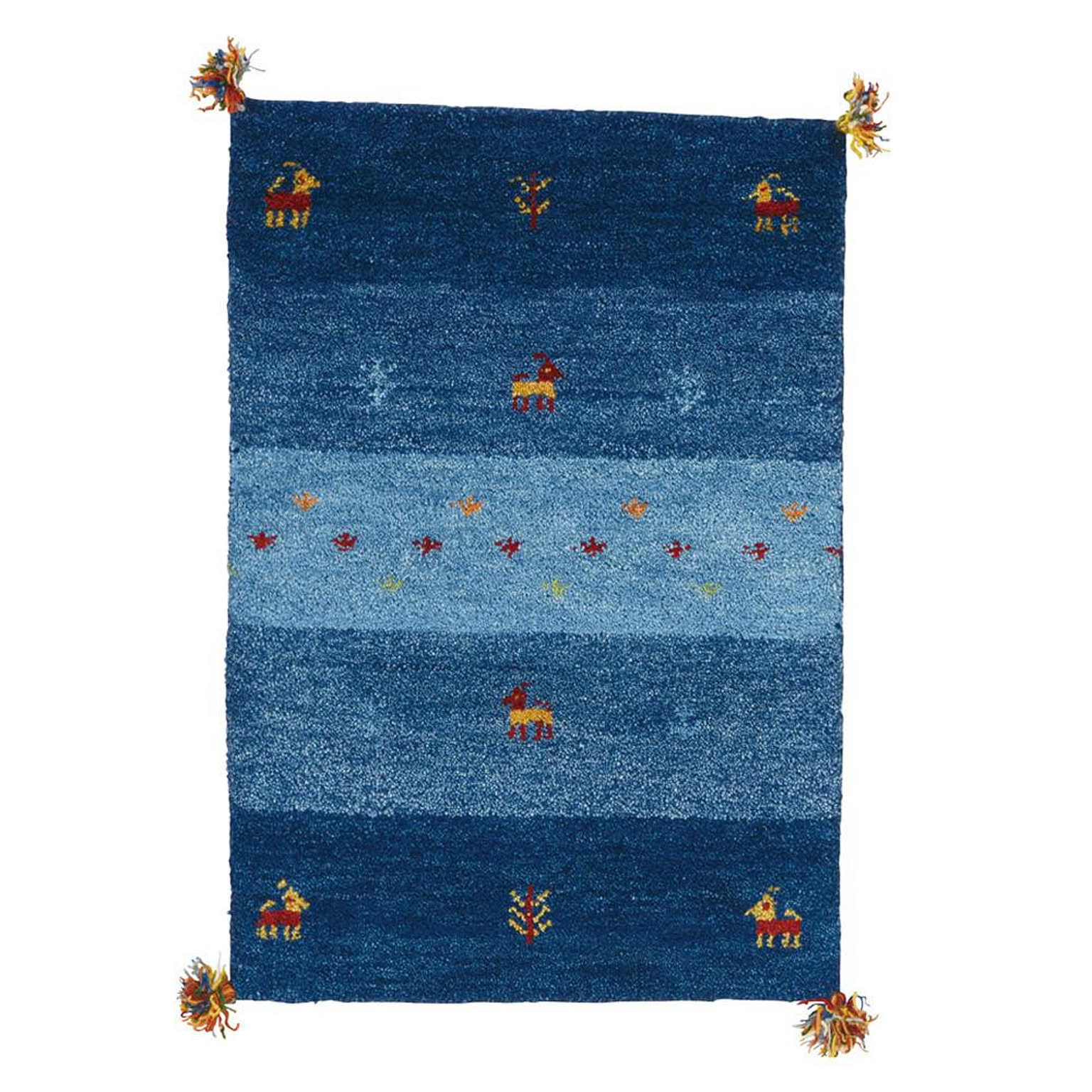 ギャッベ マット・ラグ GABBEH D20 約60×90cm BL 270034625