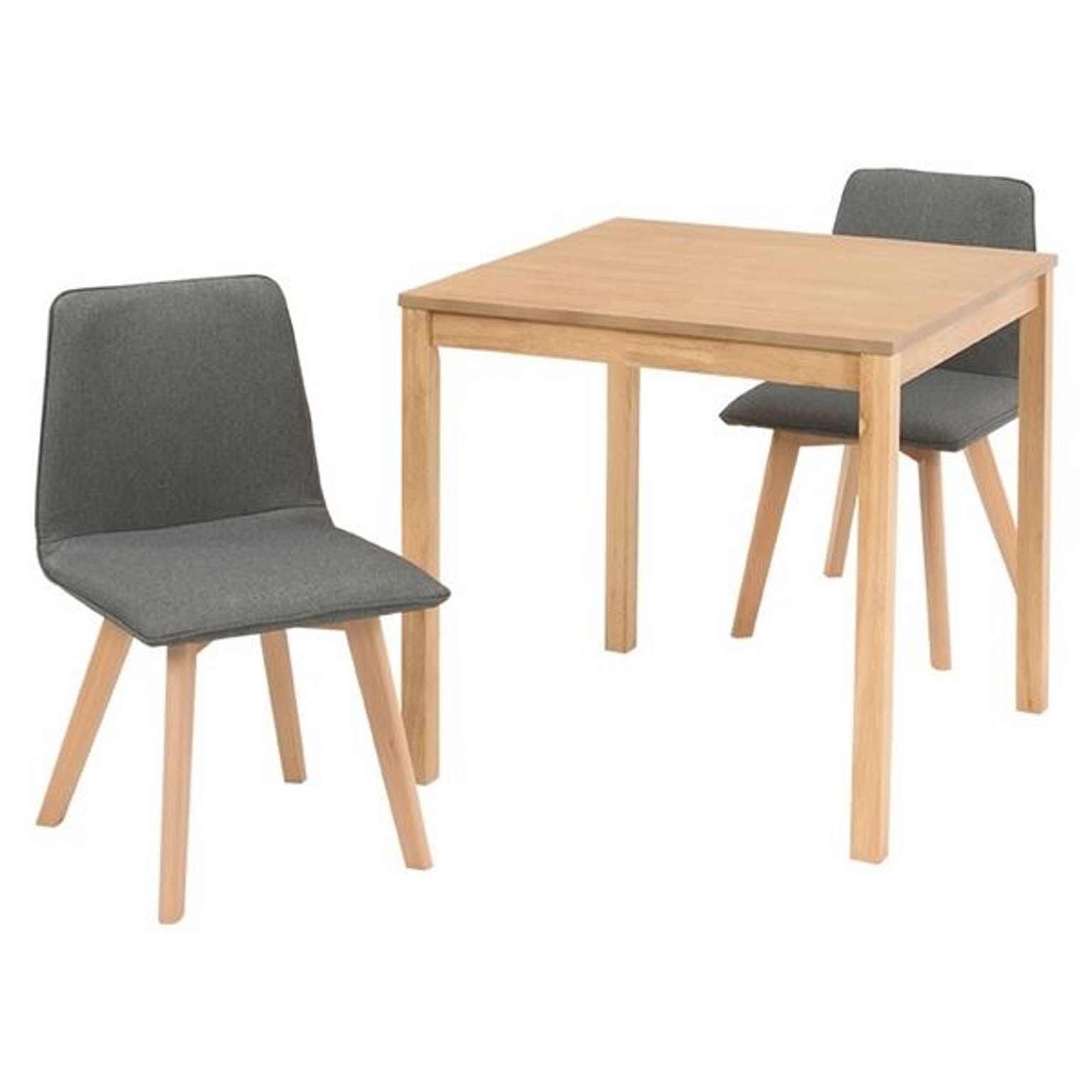 ダイニング 3点セット テーブル 75×75cm ナチュラル×1 チェア グレー×2 木製 組立品 リビング キッチン リビング