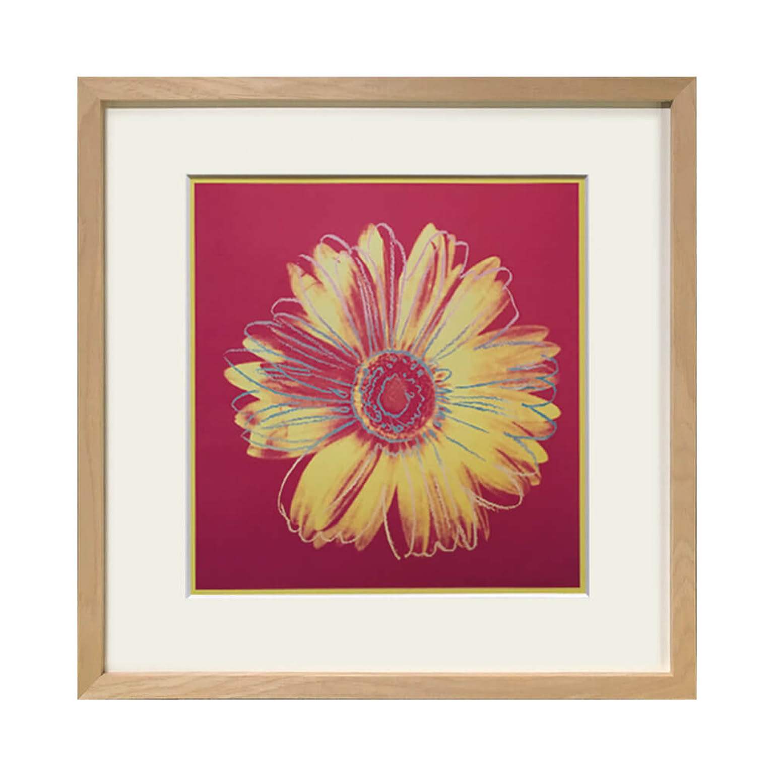 Andy Warhol（アンディ ウォーホル） Daisy c.1982(fuchsia & yellow) アートポスター（フレーム付き）  m12696