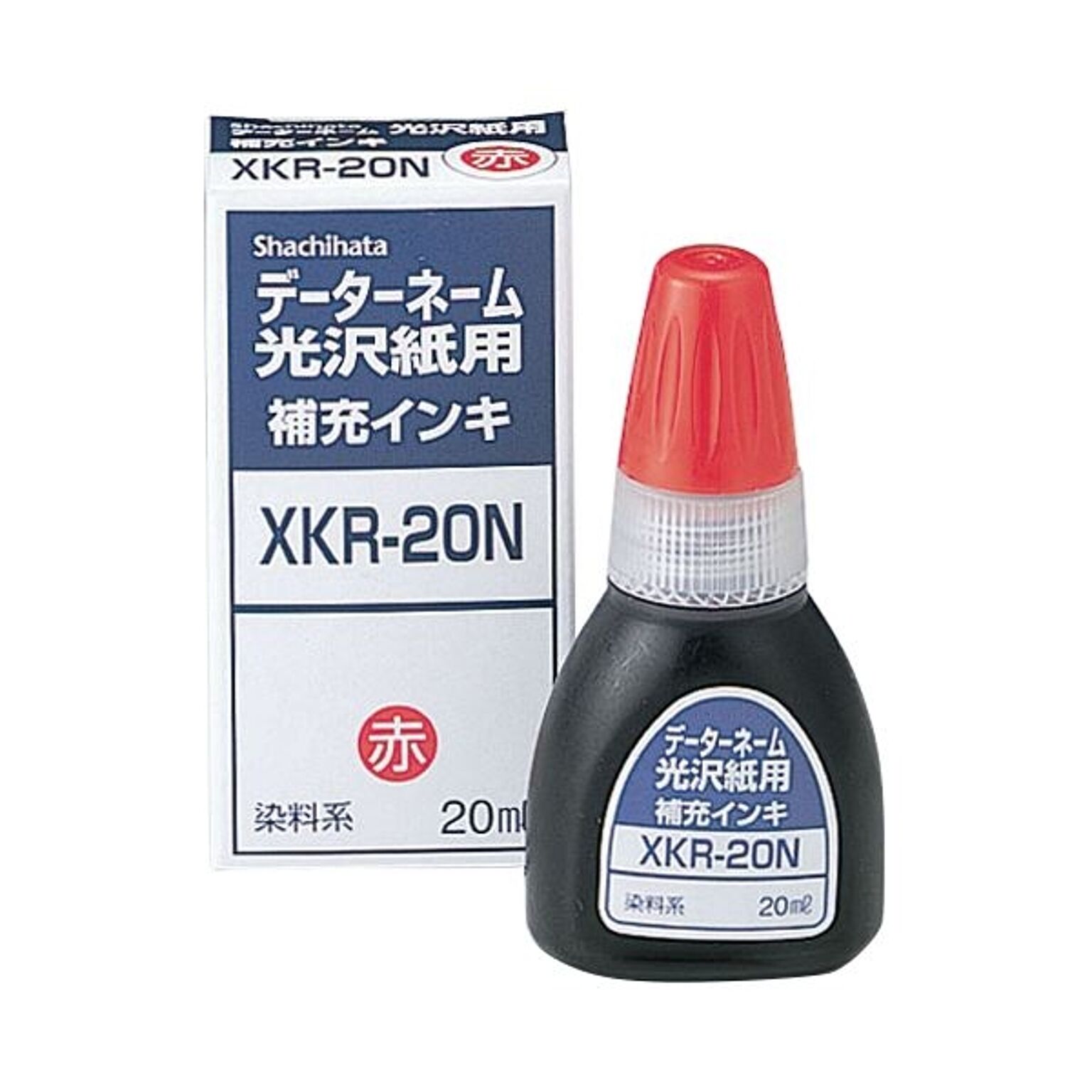 (まとめ) シヤチハタ Xスタンパー 光沢紙用 補充インキ 染料系 20ml 赤 XKR-20N 1個  【×30セット】