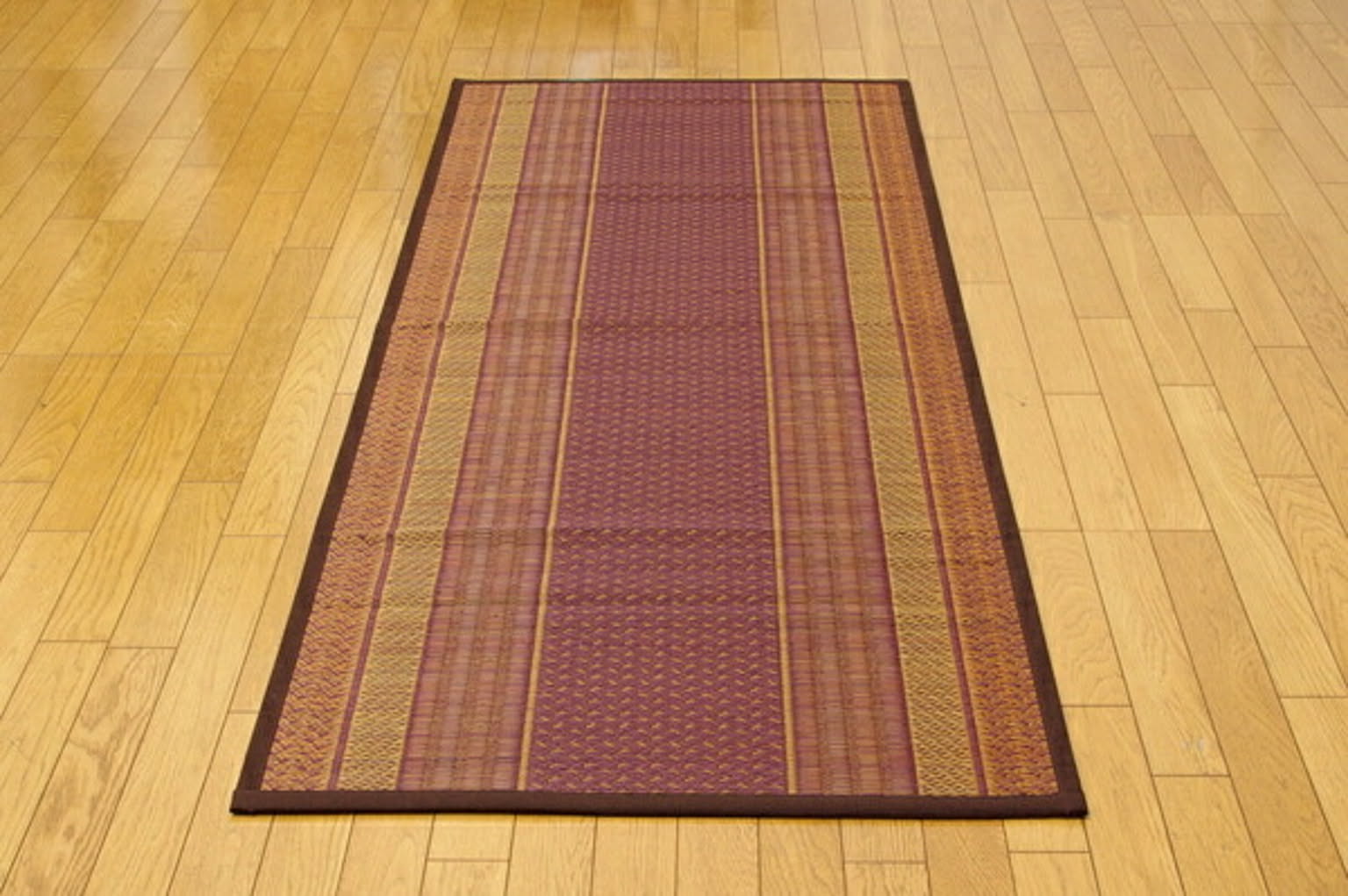 純国産 い草の廊下敷き 『DXランクス総色』 ワイン 約80×340cm（裏:不織布）【ワイン】 