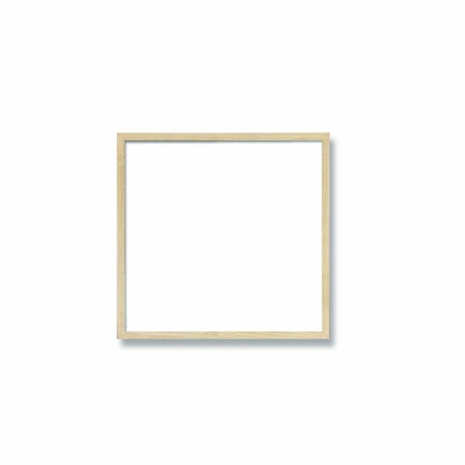 【角額】細い木製正方形額・壁掛けひも・紫外線から作品を守るUVカットアクリル付き　■9102 200角(200×200mm)「乳白」