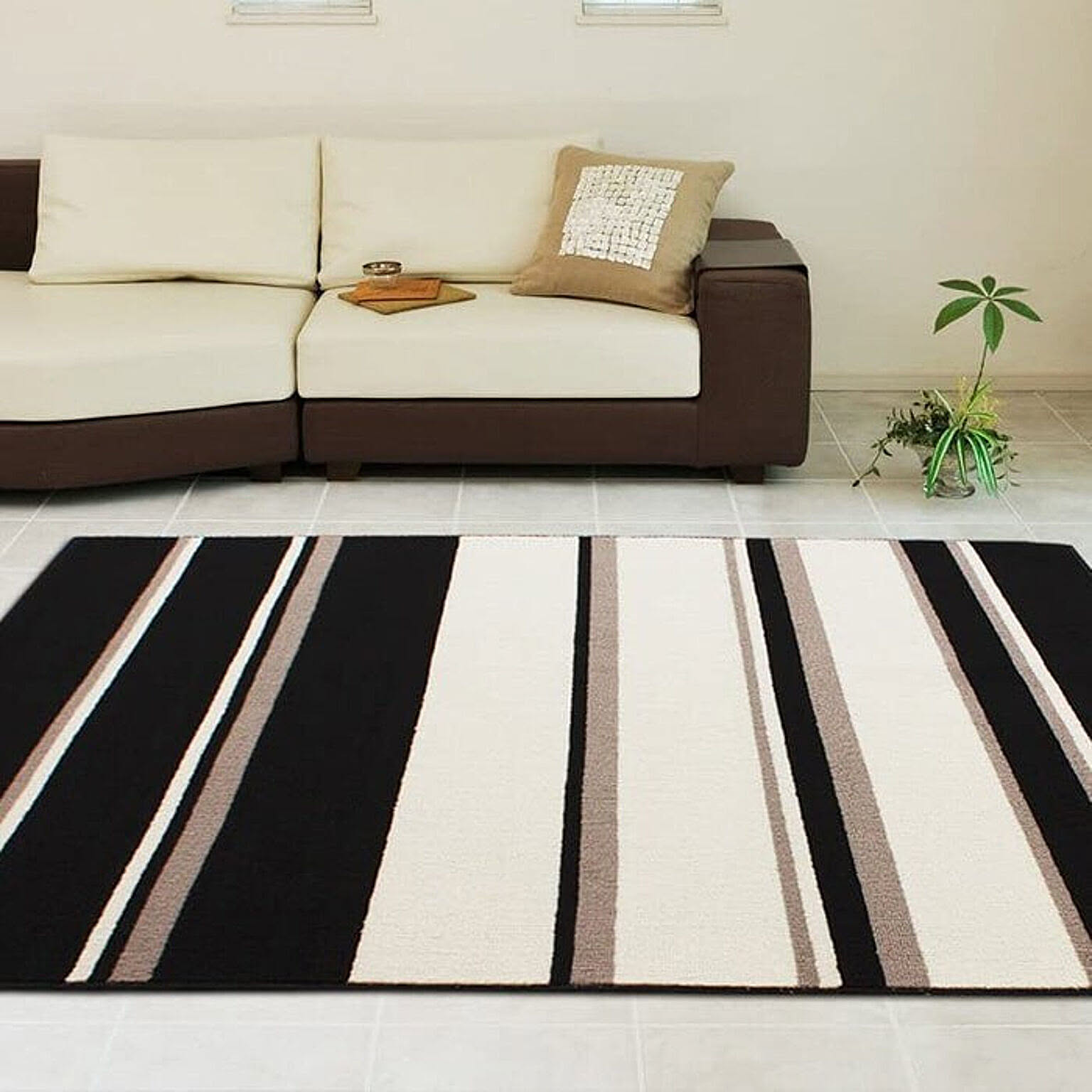 【完売202404】ラグ アーバンモダン 約130×190cm (Y) おしゃれ 洗える ラグマット 床暖対応 防ダニ 日本製 ホットカーペット対応 ボーダー マット ストライプ リビング ダイニング