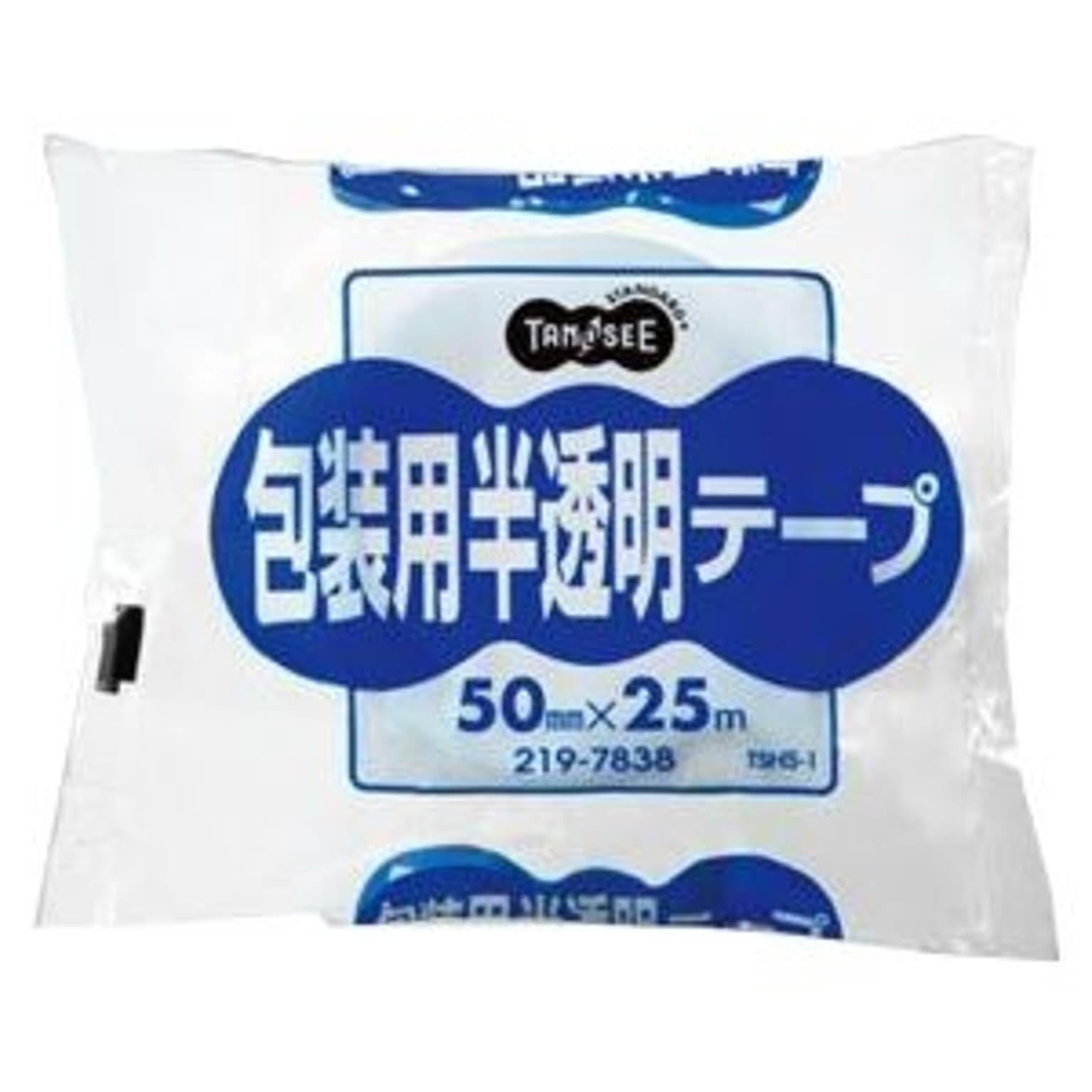 （まとめ） TANOSEE 包装用半透明テープ 50mm×25m 1巻 【×15セット】