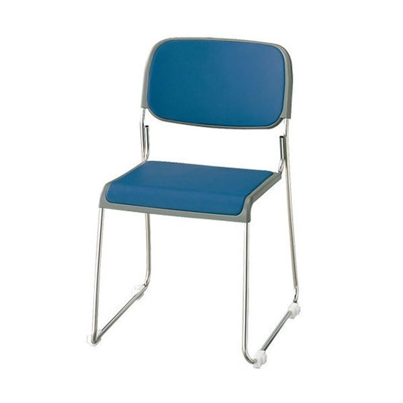 ジョインテックス 会議椅子(スタッキングチェア/ミーティングチェア) 肘なし 座面：布張り FRK-S2 ダークブルー 完成品