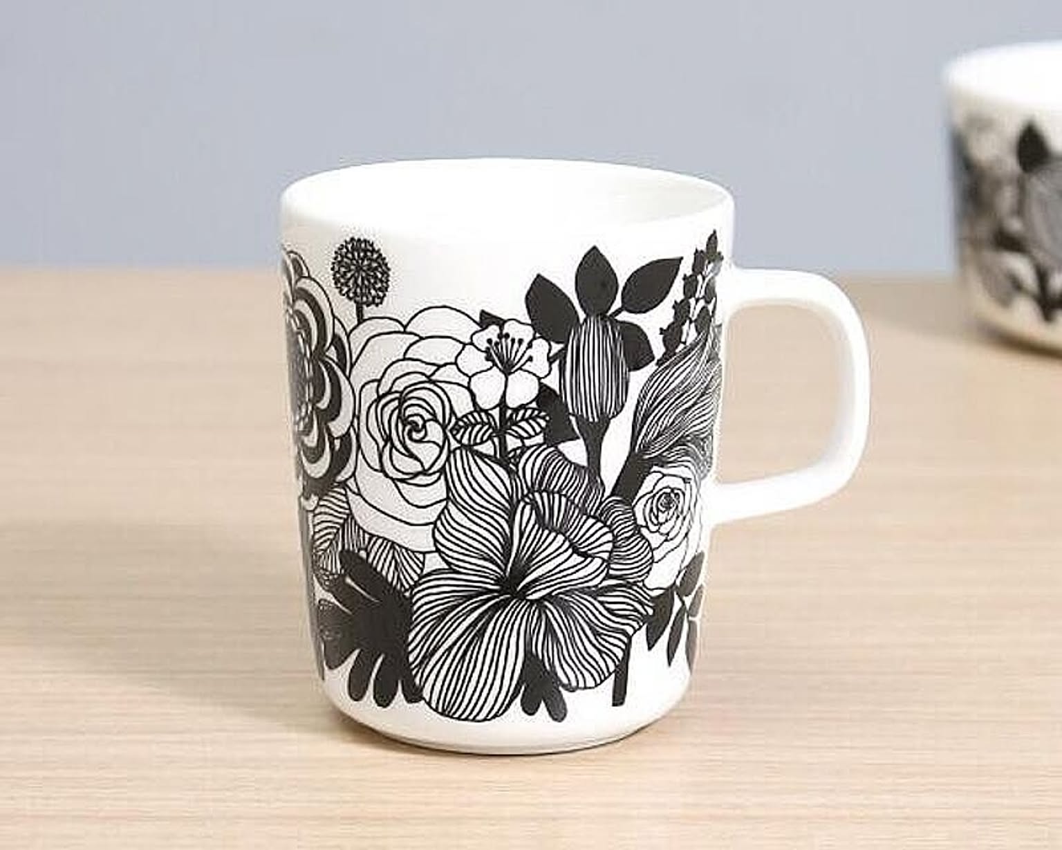 マリメッコ シイルトラプータルハ マグ 250ml ホワイト/ブラック marimekko SIIRTOLAPUUTARHA