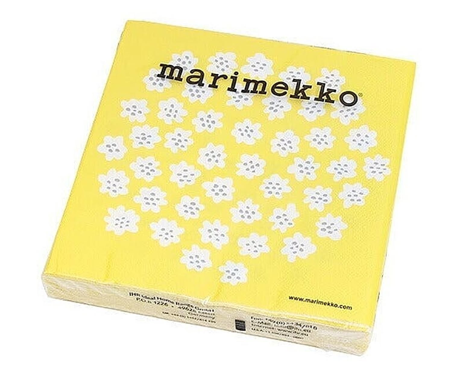 マリメッコ ペーパーナプキン プケッティ イエロー 33x33cm 20枚入り 575770 marimekko PUKETTI