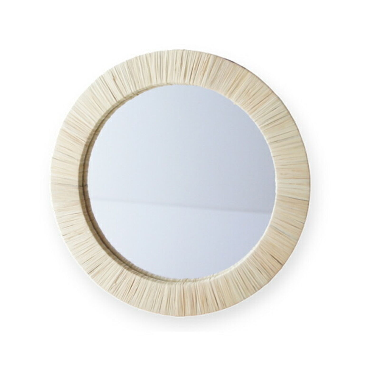 ラフィア 装飾鏡 円 中 アフリカンスクエアー XR24015B