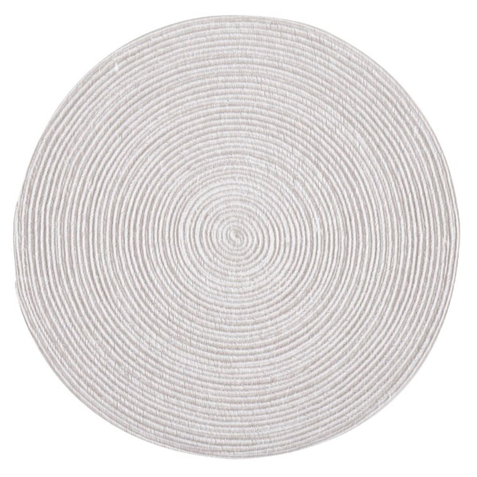 インド綿 ラグマット/絨毯 【グレー＆ホワイト 直径約180cm 円形】 綿100％ ホットカーペット 床暖房可 ブレイド 〔リビング〕【代引不可】