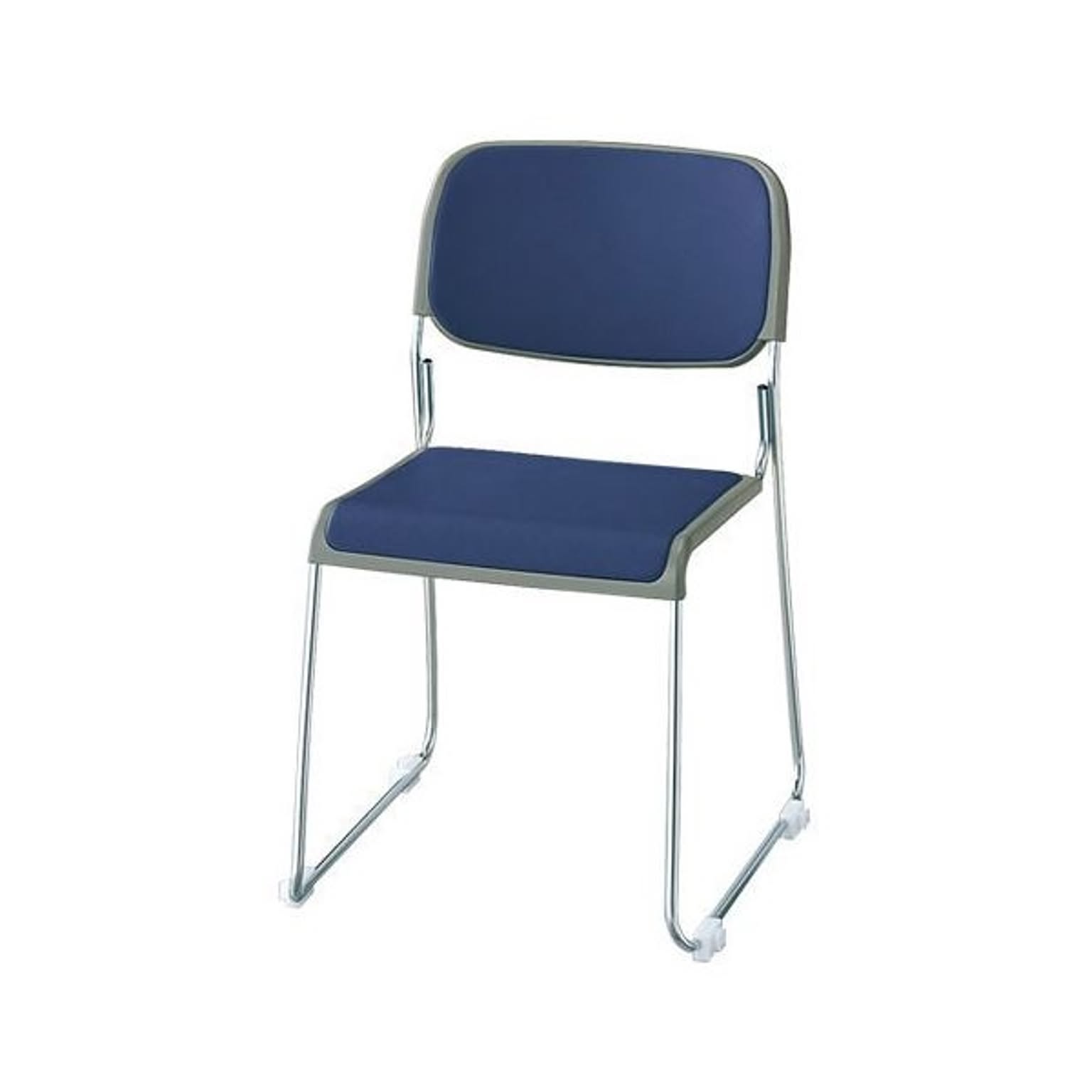 ジョインテックス 会議椅子(スタッキングチェア/ミーティングチェア) 肘なし 座面：合成皮革(合皮) FRK-S2LN NV ネイビー 完成品