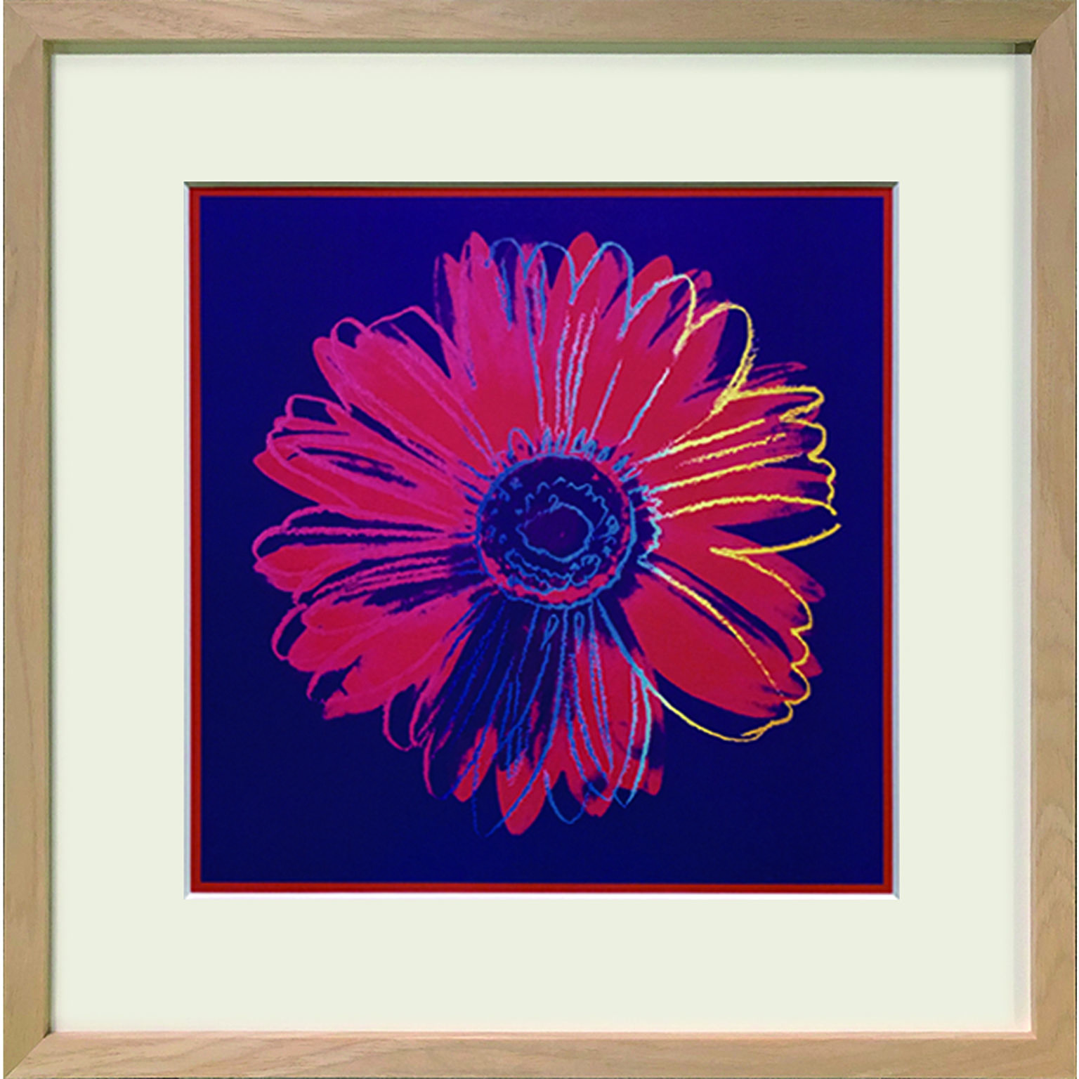 【bicosya/美工社】Andy Warhol / アンディ・ウォーホル アートフレーム  Daisy, c.1982(blue & red)