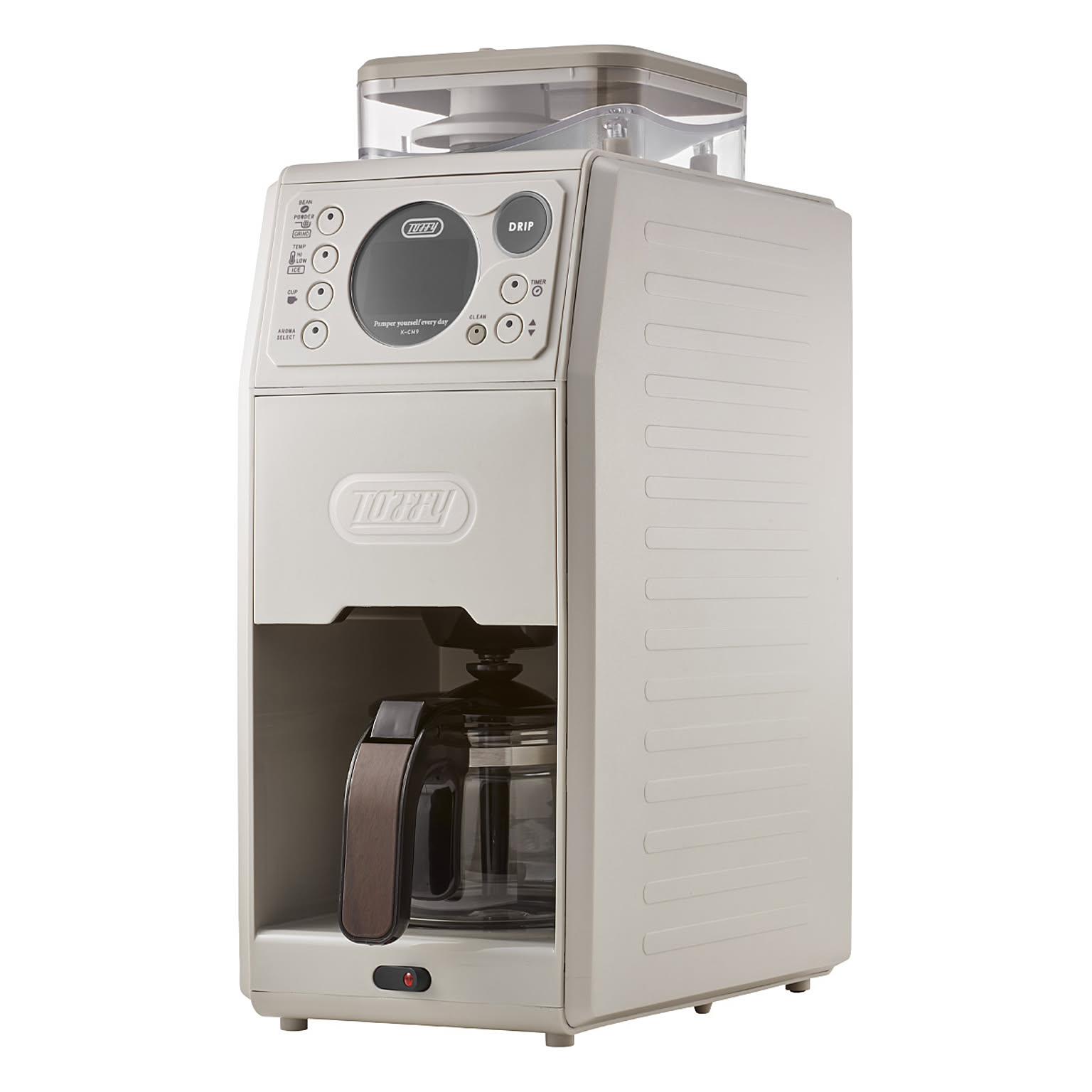 トフィー コーヒーメーカー 全自動 K-CM9 Toffy プレミアム 全自動ミル付カスタムドリップコーヒーメーカー 珈琲 ミル付き 蒸らし 保温 間欠抽出 5杯 キッチン家電 シンプル