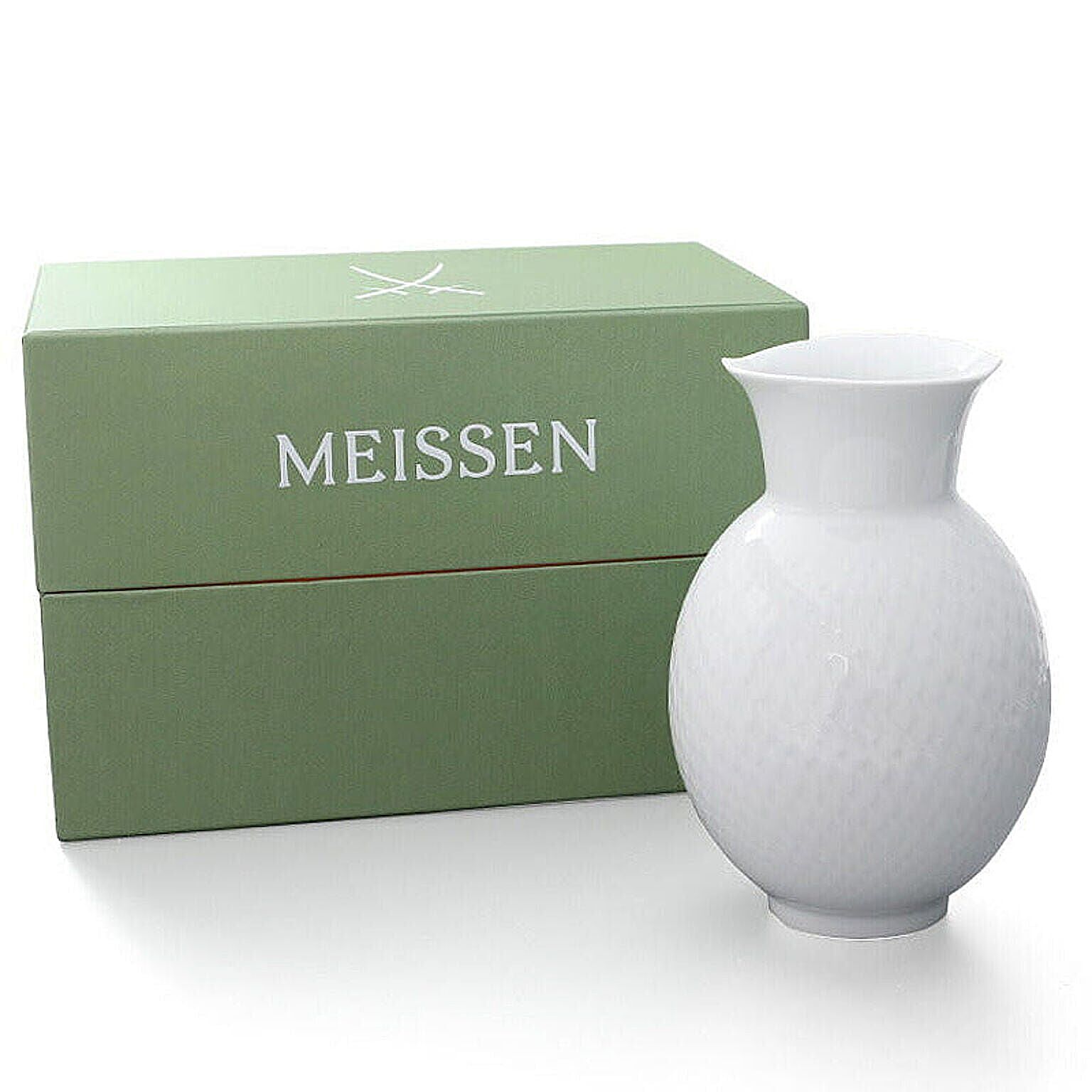 Meissen マイセン 波の戯れ フラワーベース ホワイト 20.5cm 000001