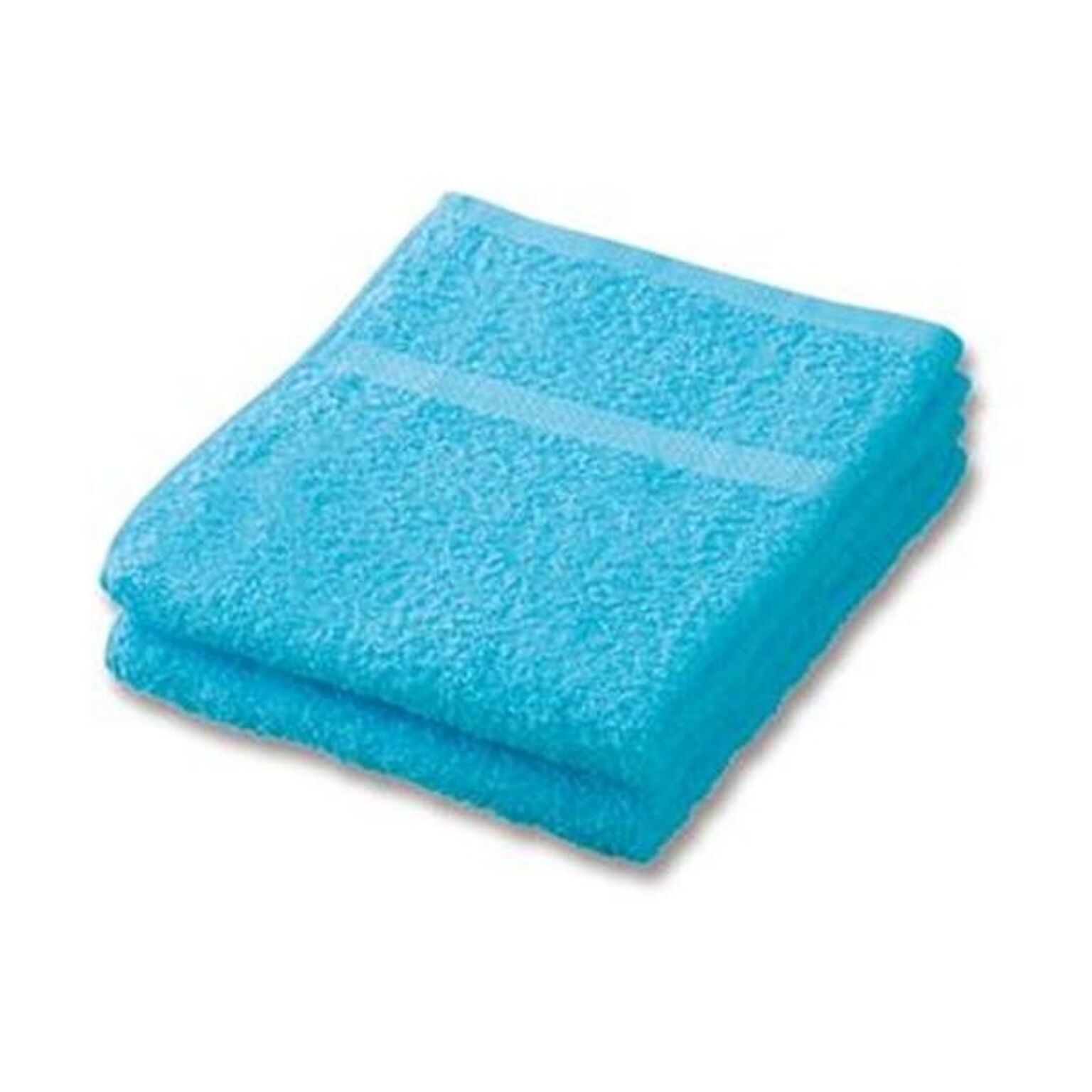 （まとめ）抗菌防臭ボーダーフェイスタオル ブルー 1パック（2枚）【×50セット】