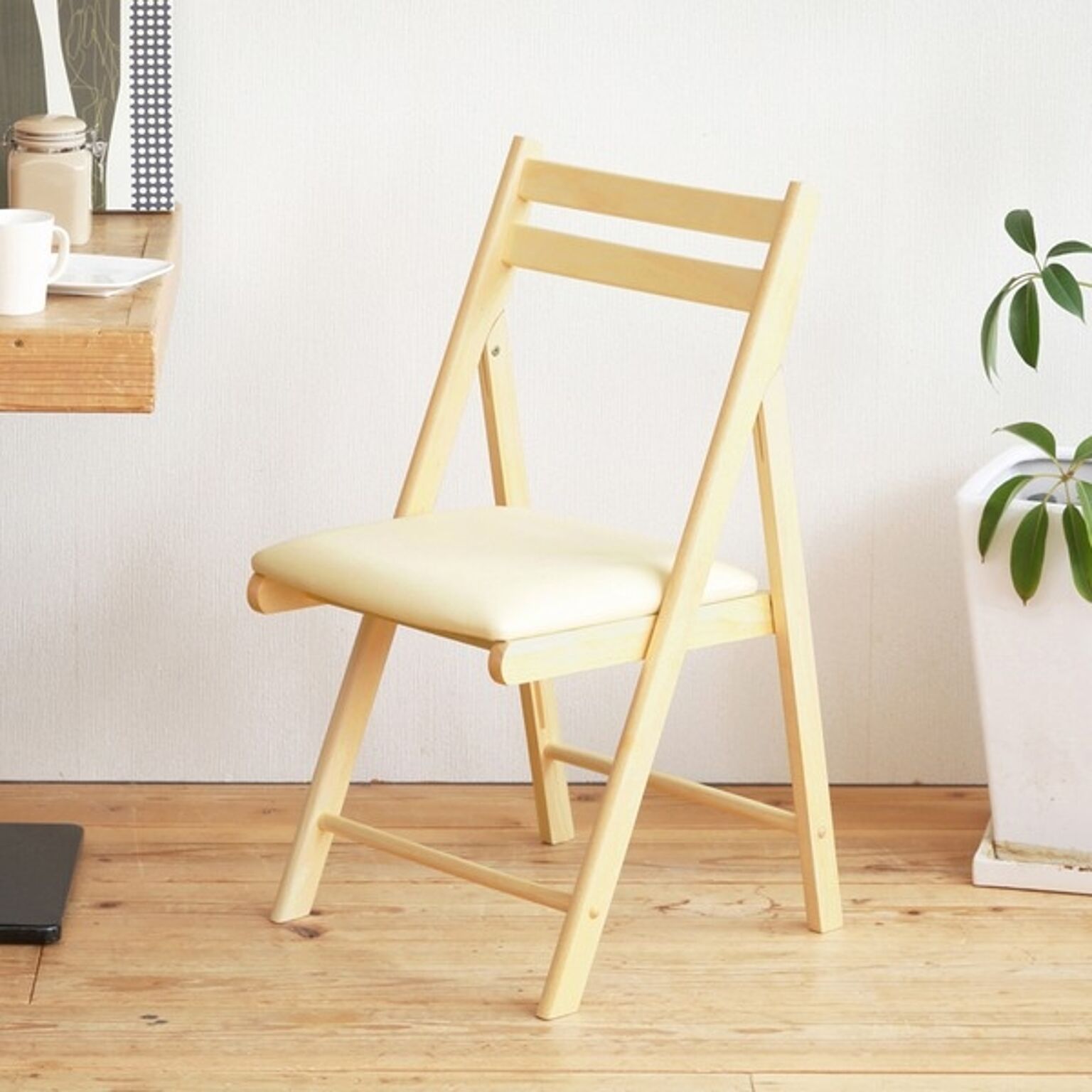 折り畳み椅子 木製 4脚セット - テーブル