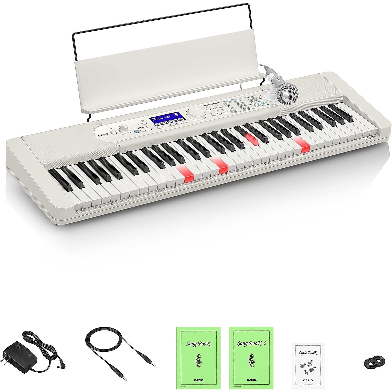 カシオ(CASIO)光ナビゲーション電子キーボード LK-520(ホワイト) 61鍵盤 タッチレスポンス付き スリムデザイン