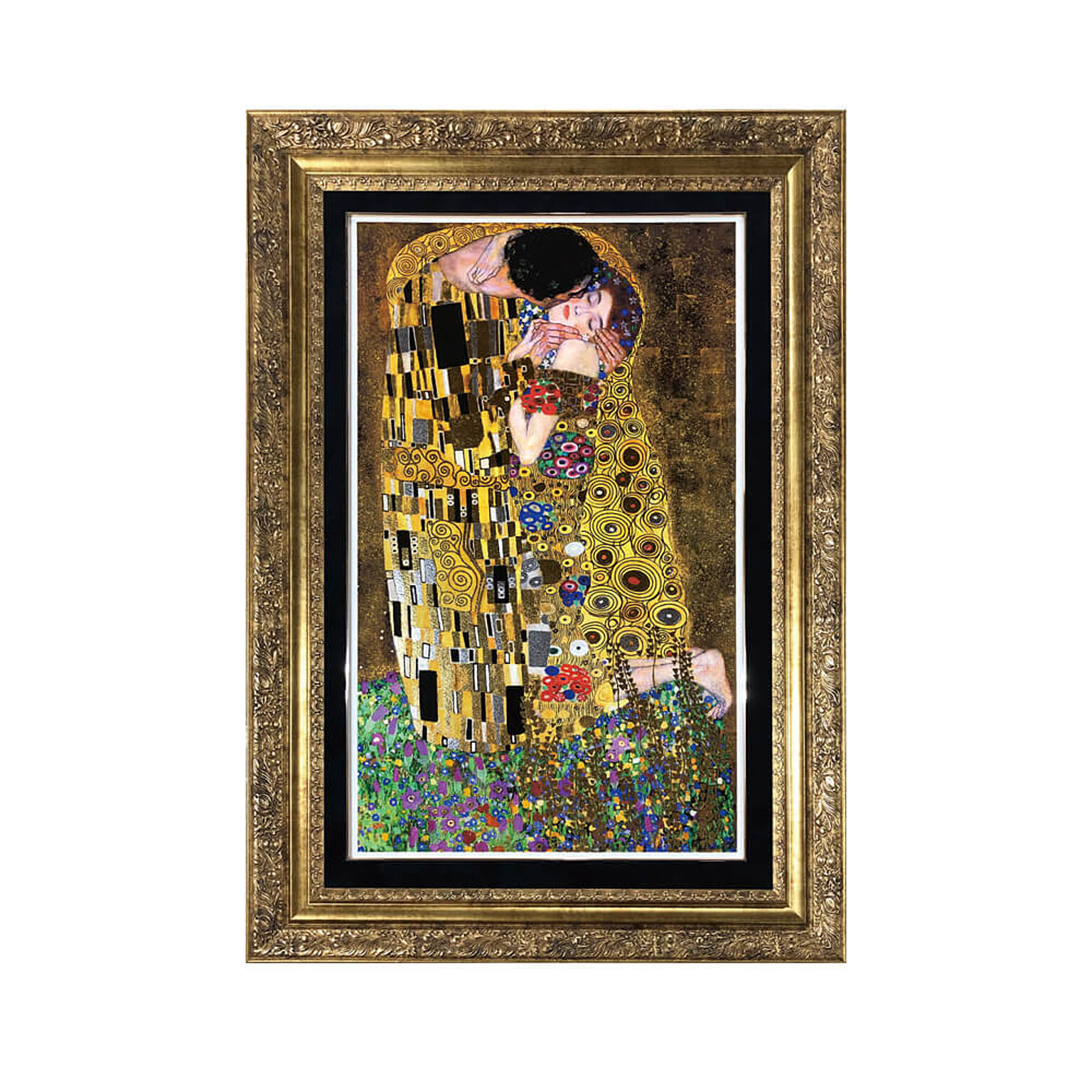 Gustav Klimt（グスタフ クリムト） The Kiss アートポスター（フレーム付き）  m12201